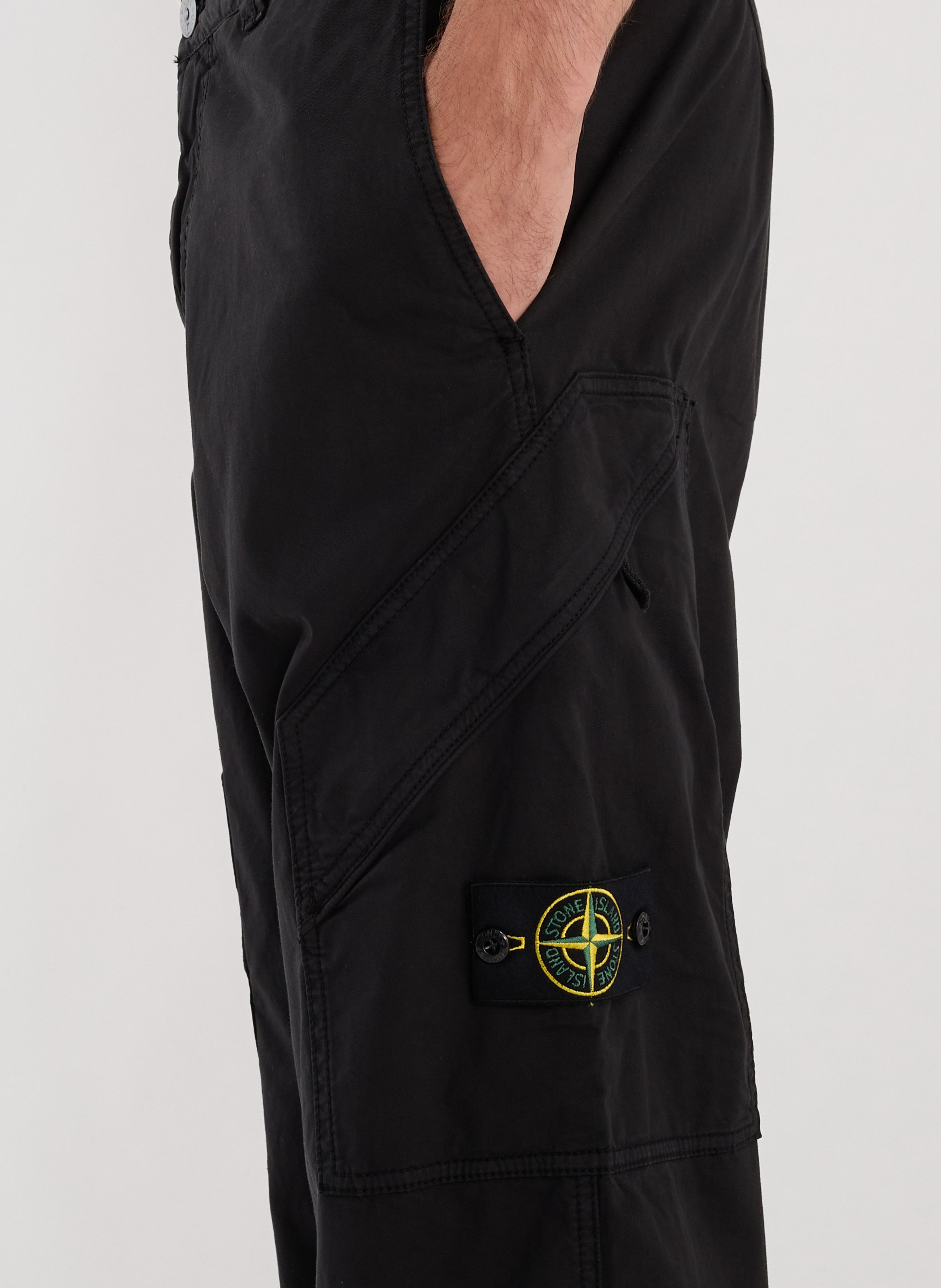 Straight cargo pants STONE ISLAND Black