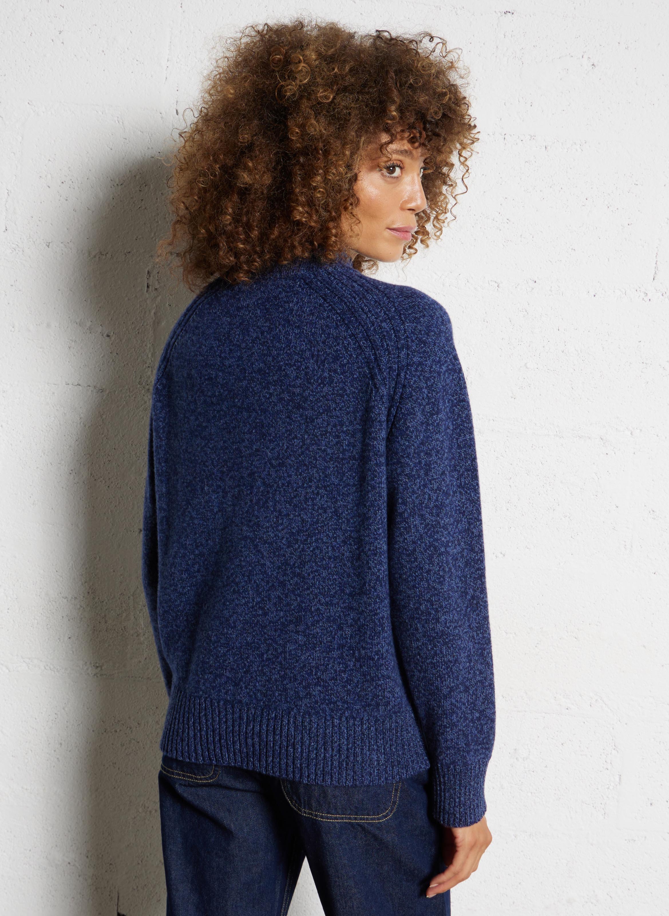 Pull droit col montant en laine heritage ARMOR-LUX Bleu