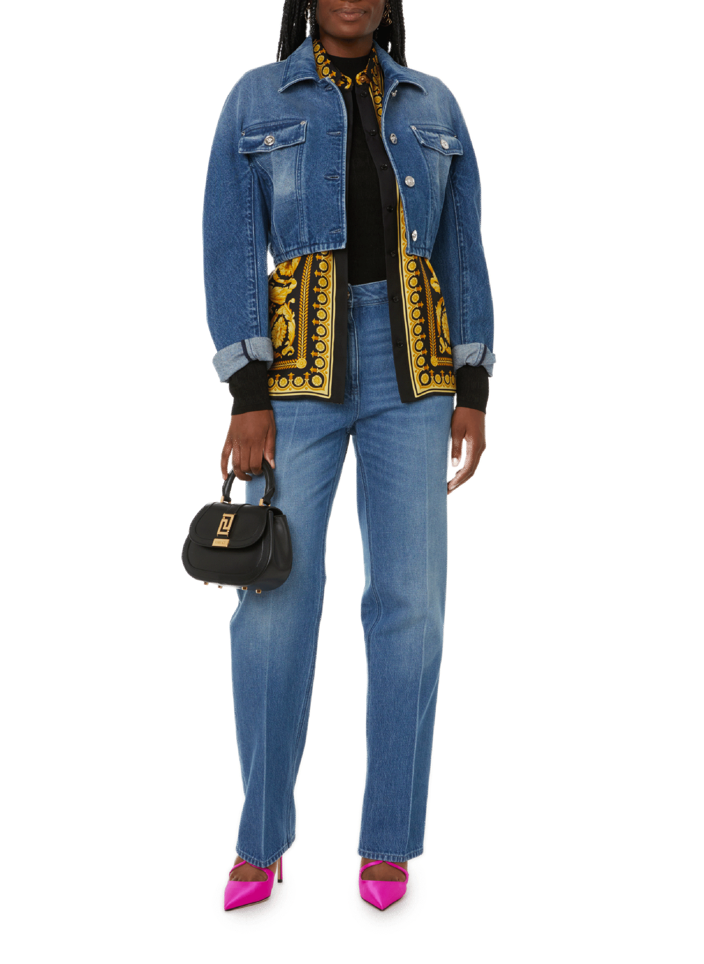 Jean coupe droite VERSACE Gris