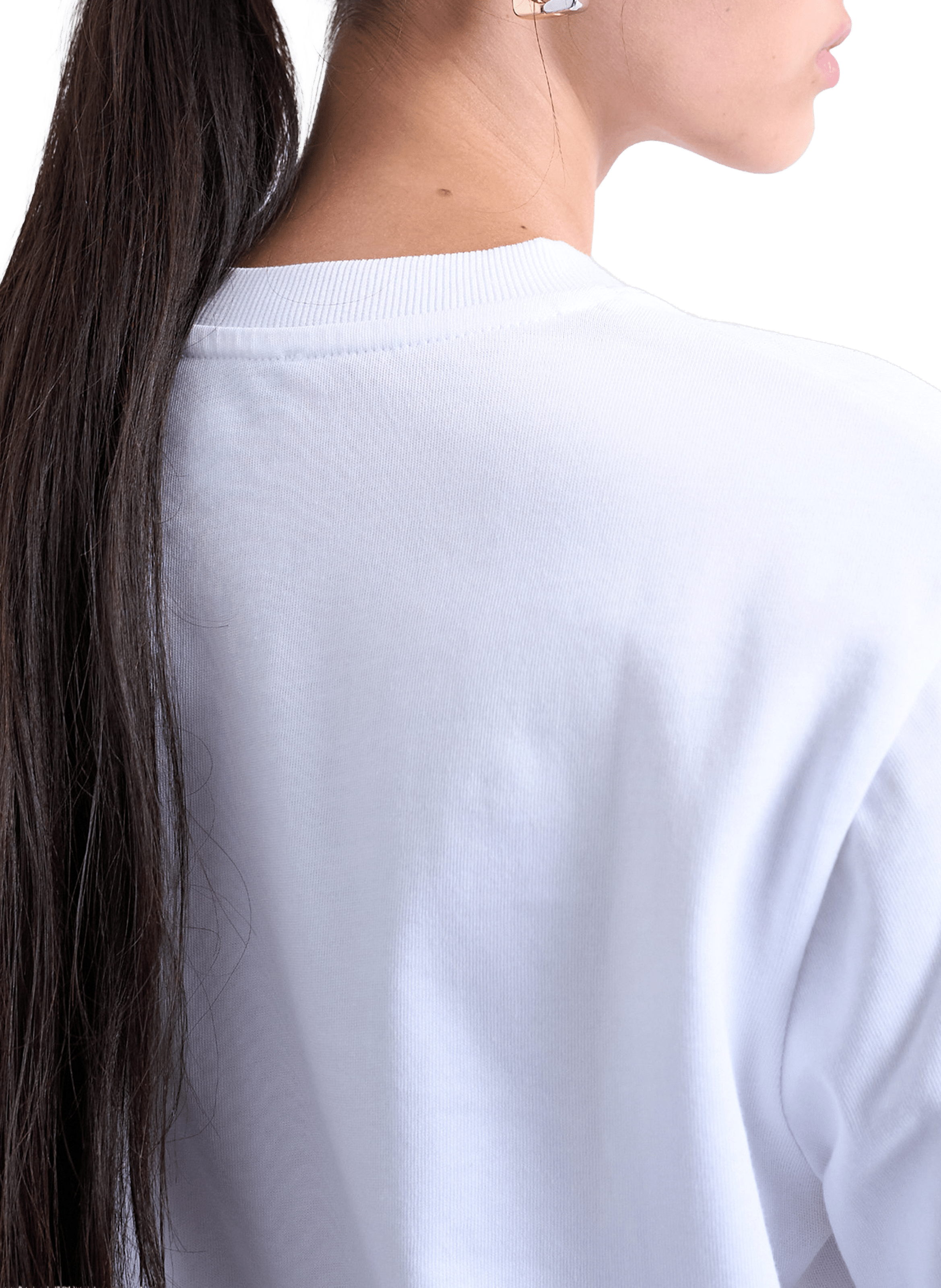 Top uni col rond TOPSHOP Blanc