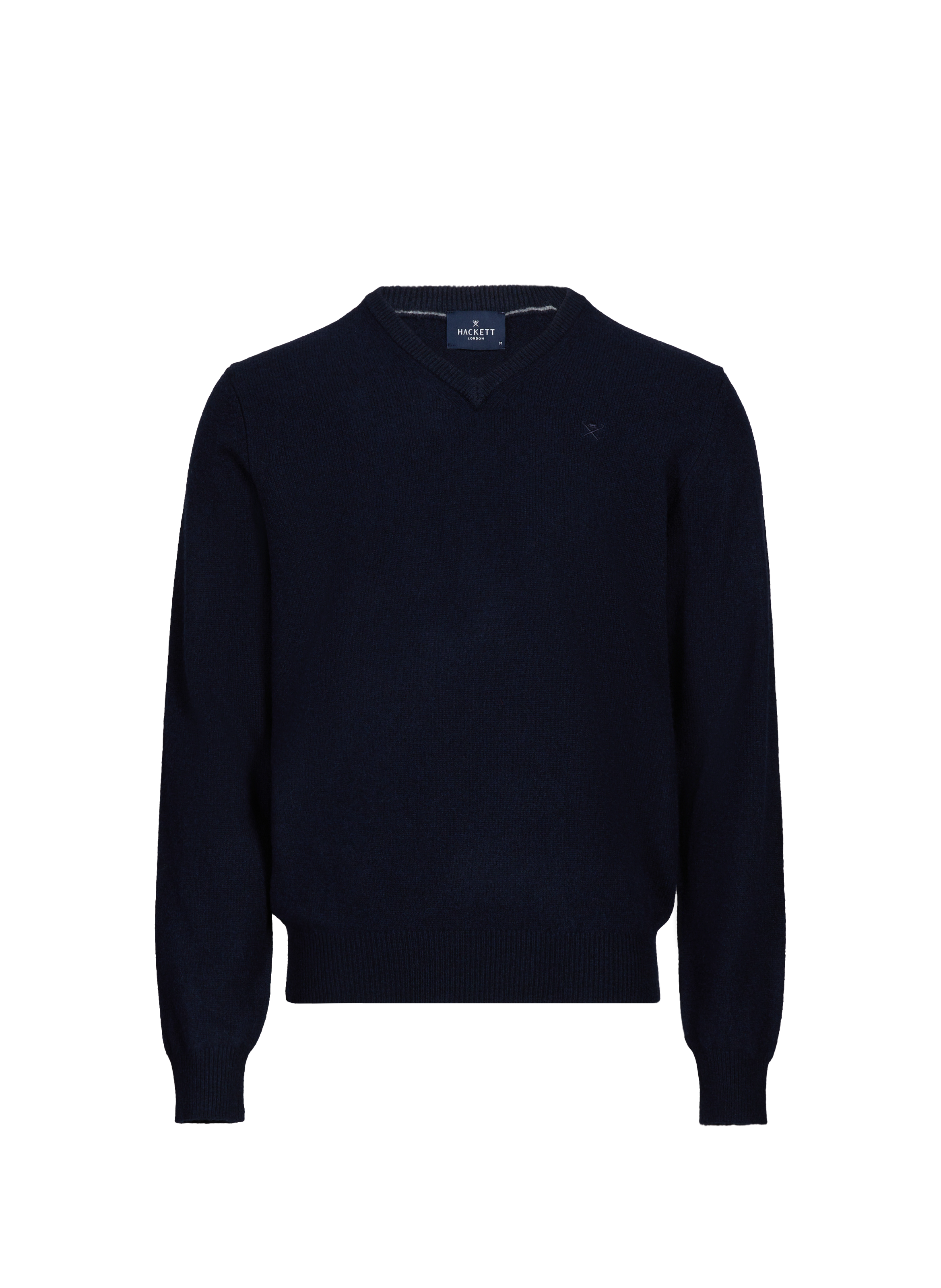 HACKETT Straight V-neck wool jumper Blue