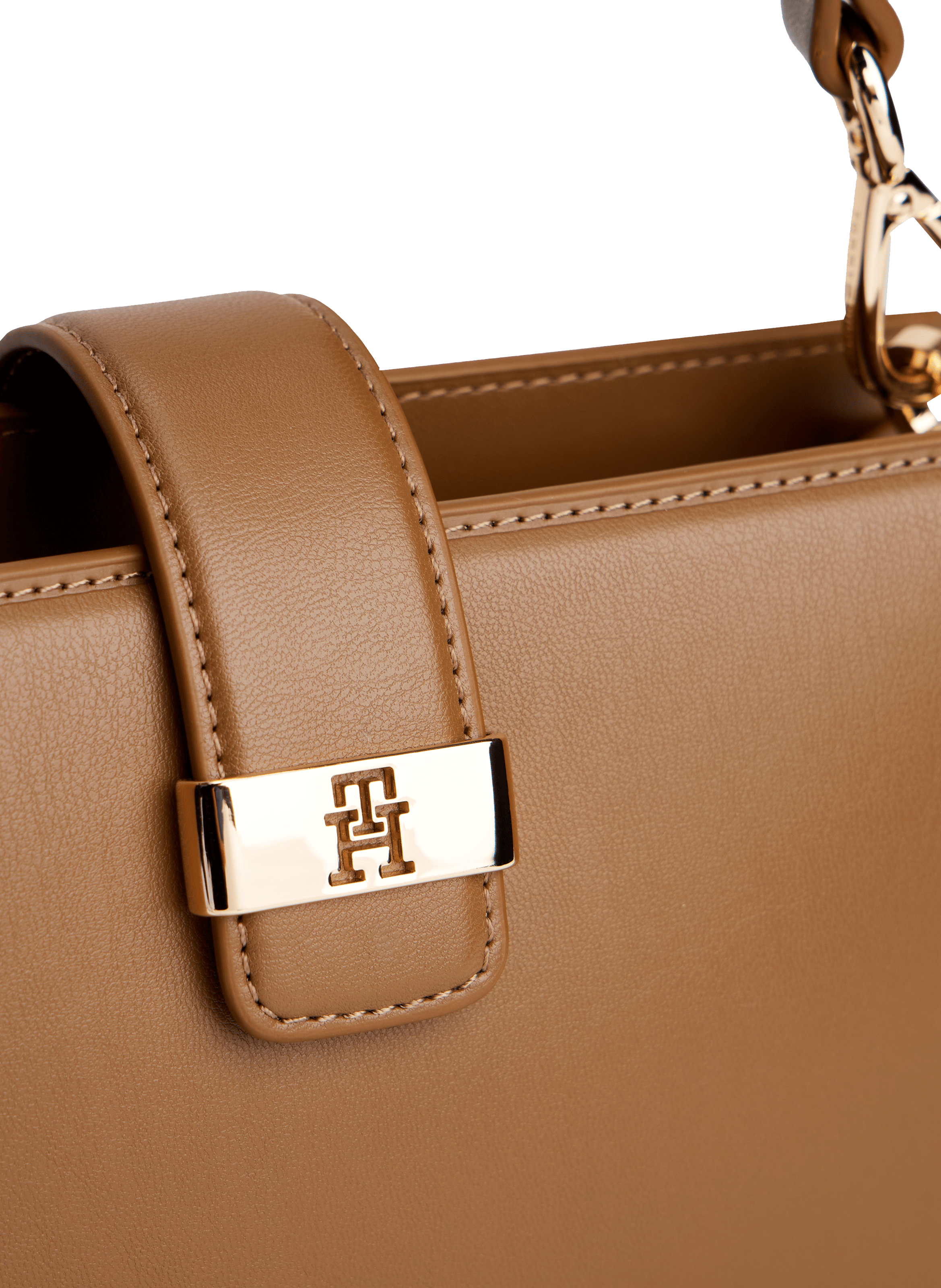 Handbag with logo clasp TOMMY HILFIGER Brown