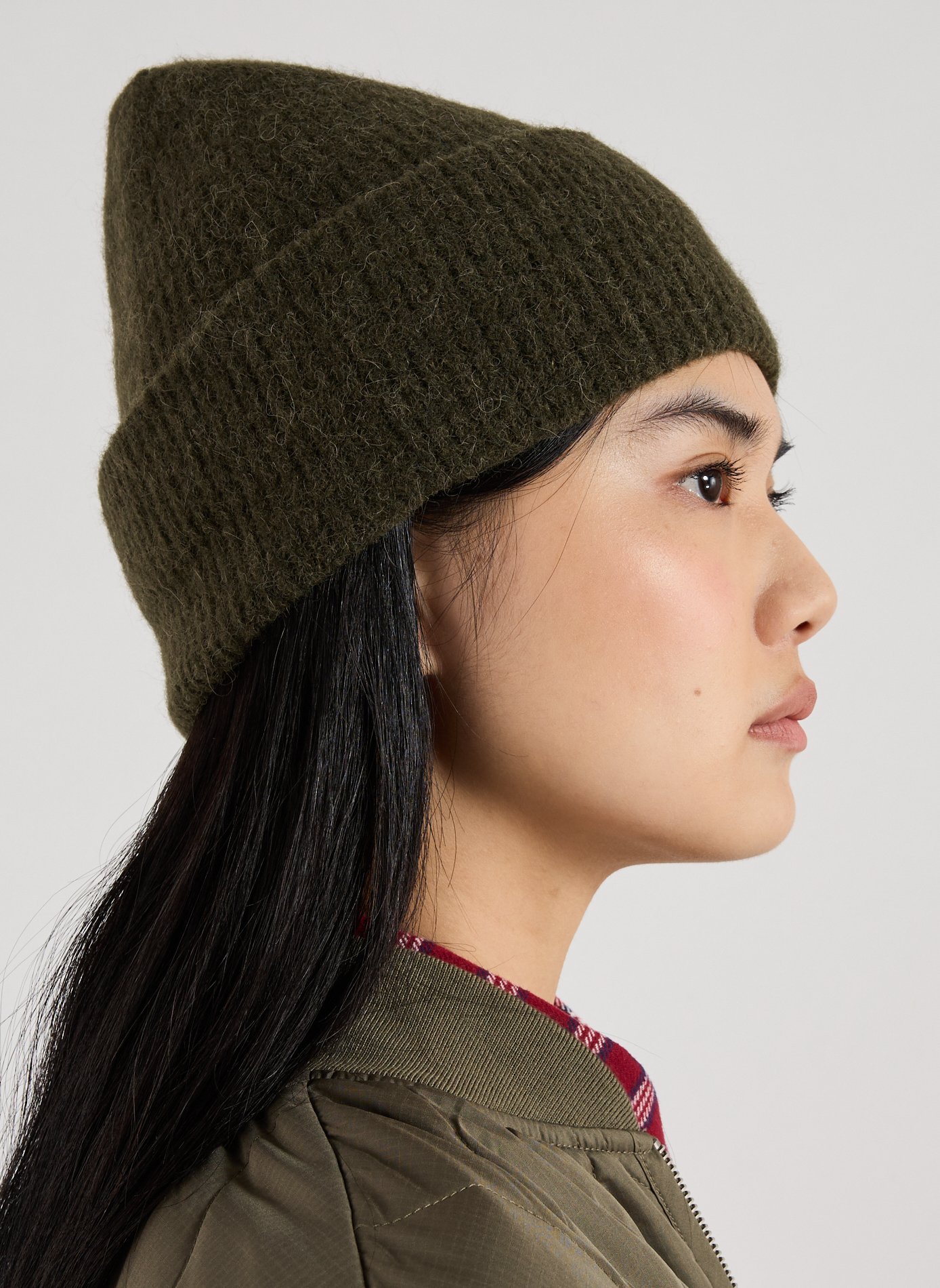 Ribbed hat in wool and alpaca blend SAMSOE SAMSOE Green