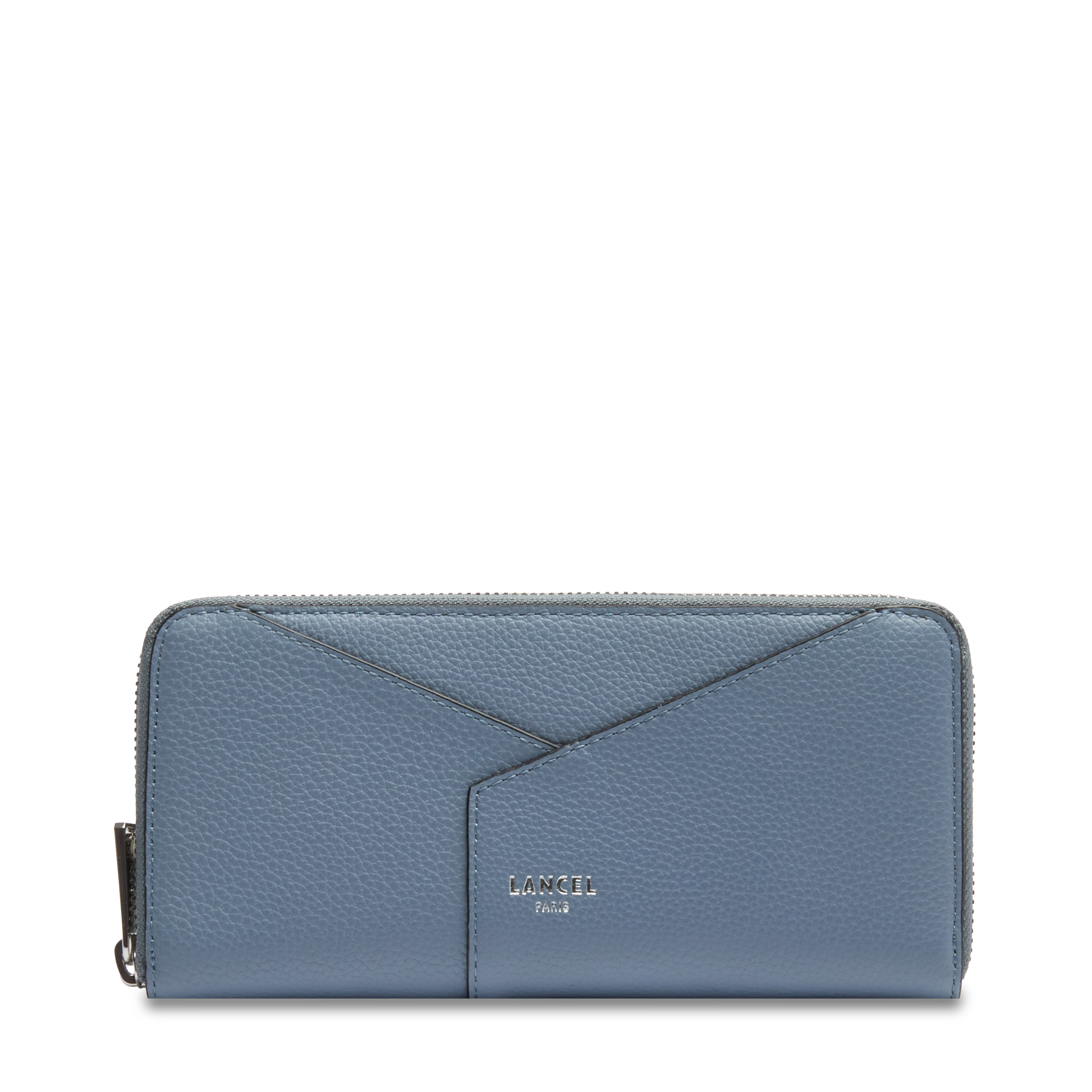 Portefeuille long zippé enveloppe de lancel en cuir LANCEL Bleu