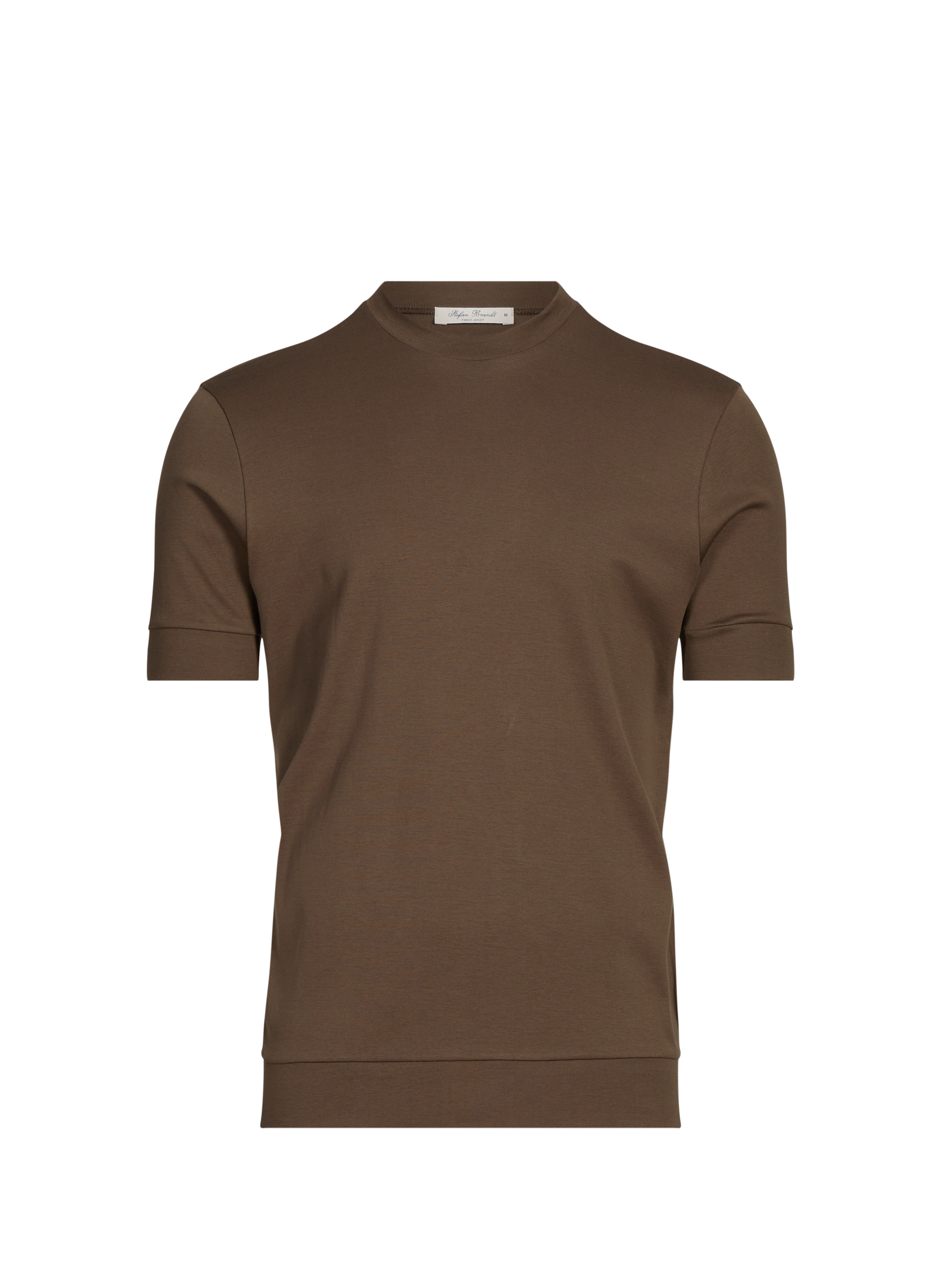STEFAN BRANDT T-shirt col rond en coton Marron
