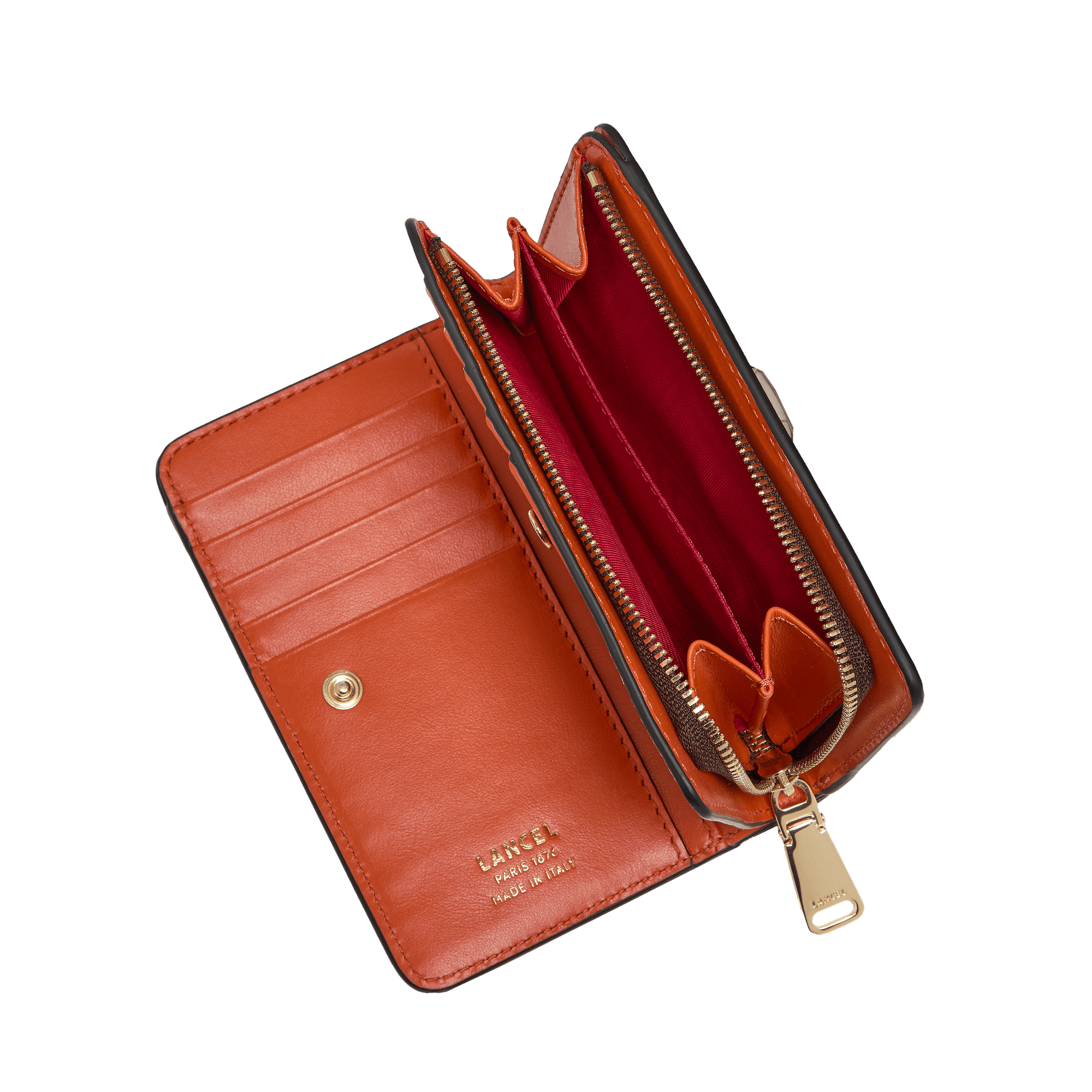 Portefeuille rectangulaire zippé capsule lancel beach en cuir LANCEL Rose