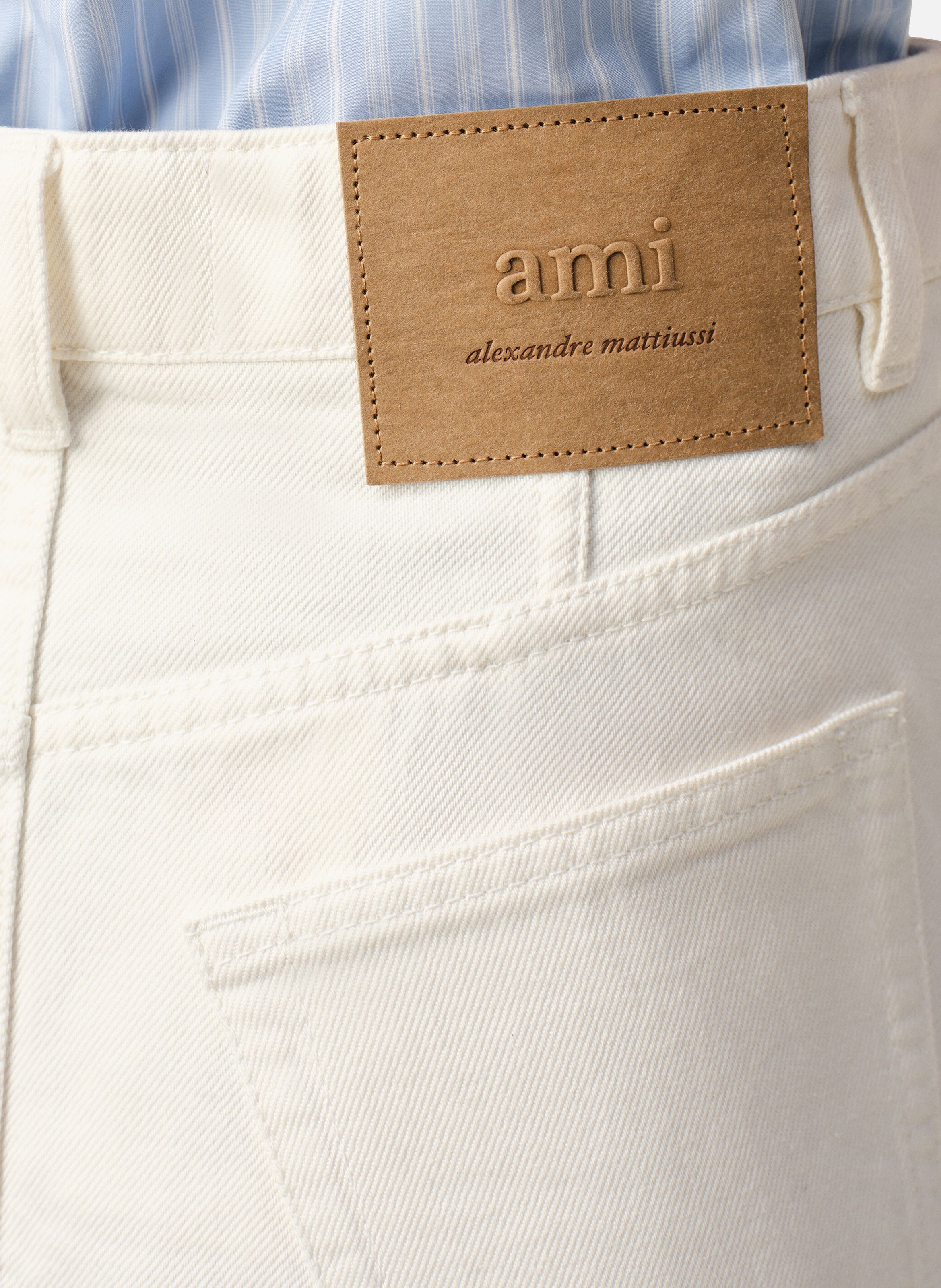 Jupe longue en coton AMI PARIS Blanc