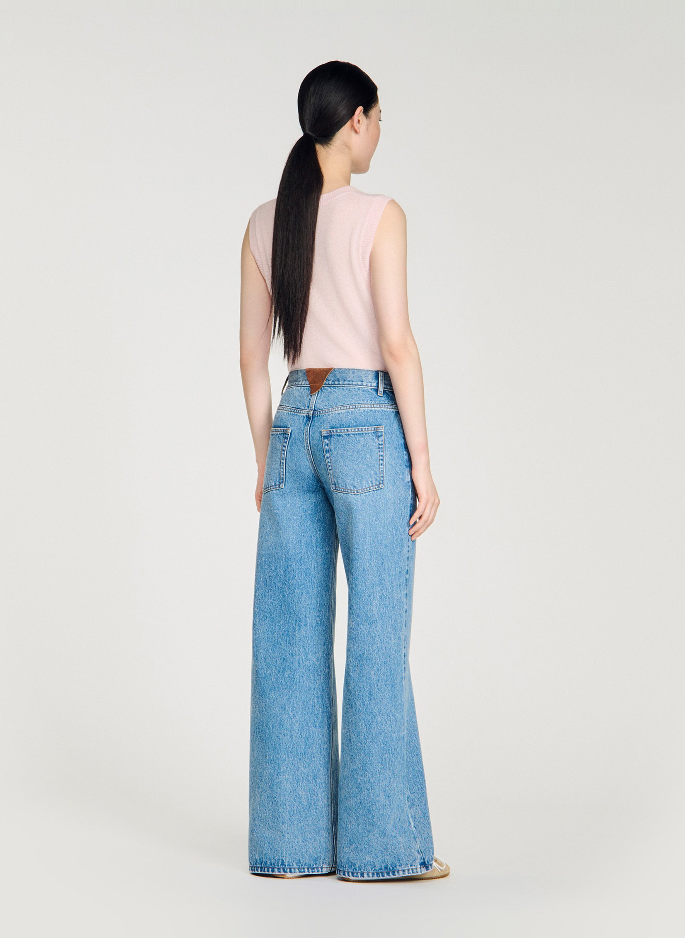 Jean large en coton SANDRO Bleu