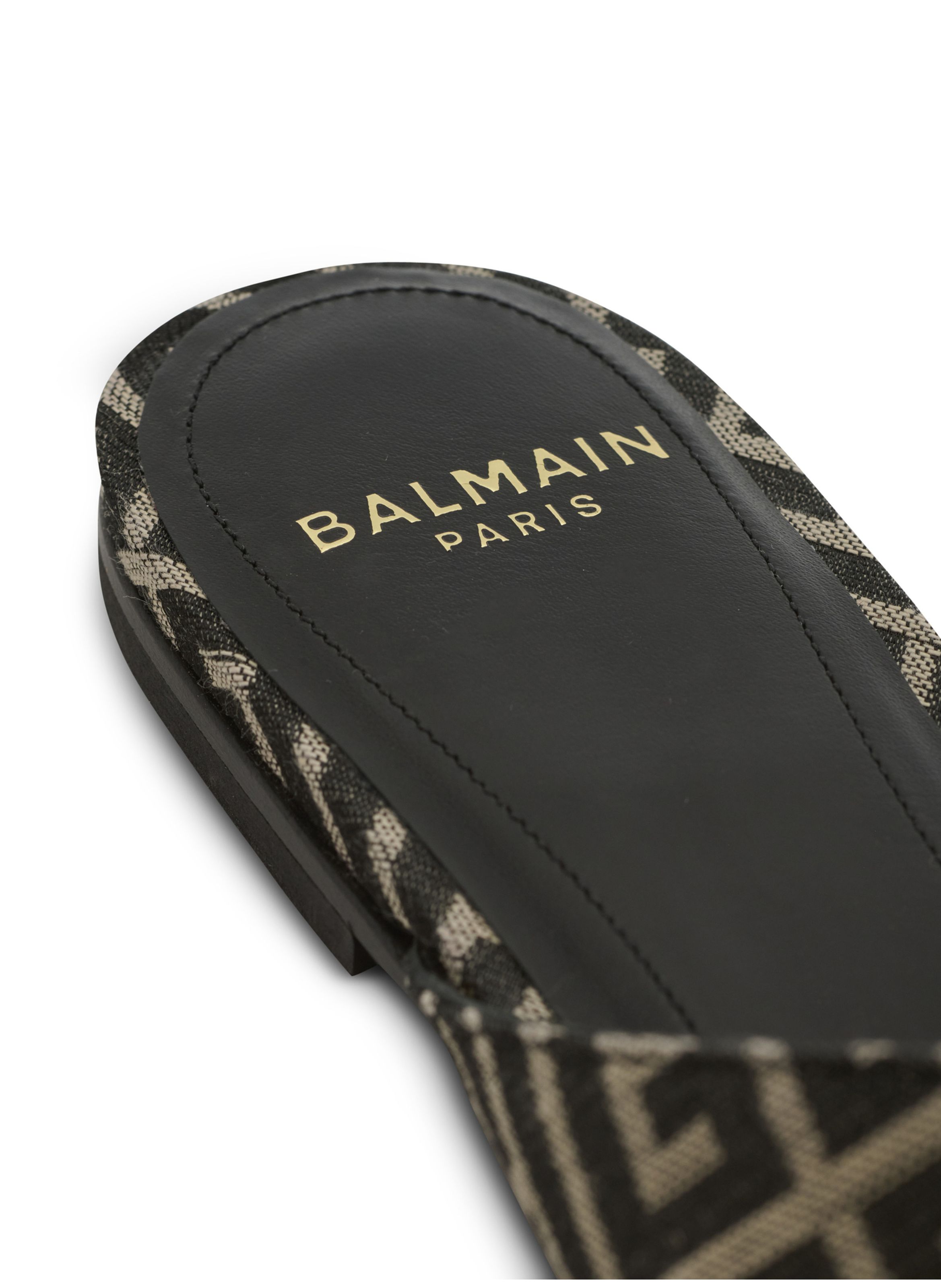 Sandales plates anthem en jacquard monogramme BALMAIN Noir