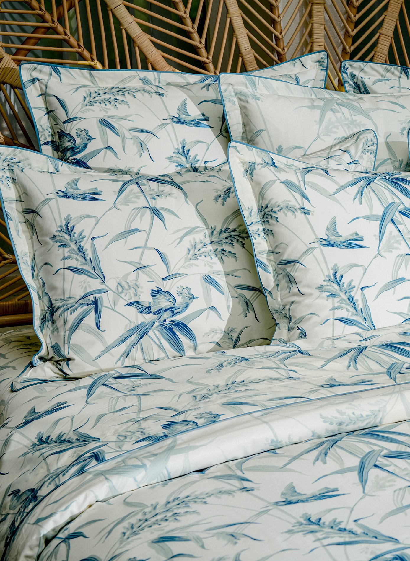 Housse de couette estampe ANNE DE SOLENE Bleu