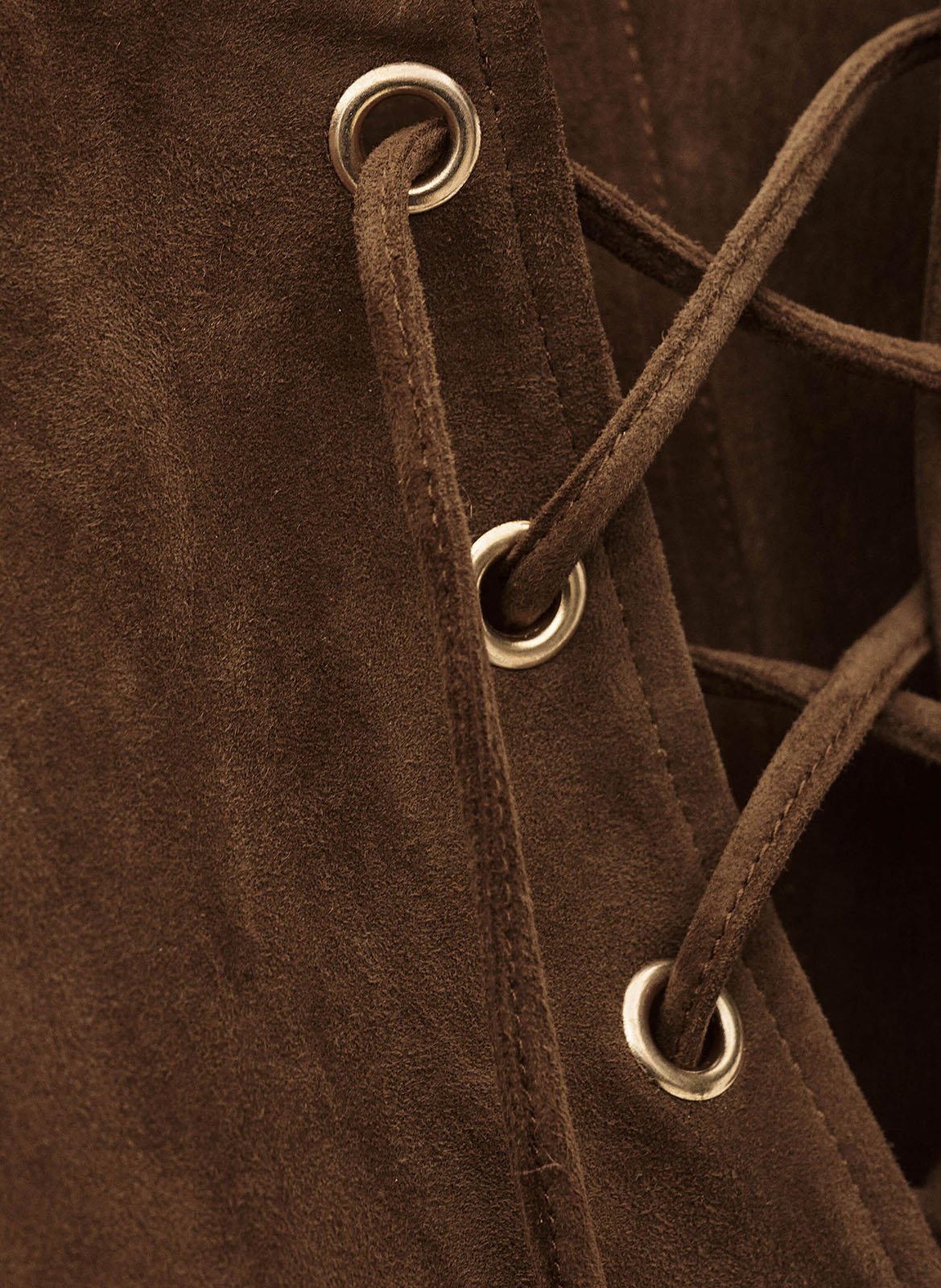 Robe courte col tunisien en cuir velours seda BA&SH Marron