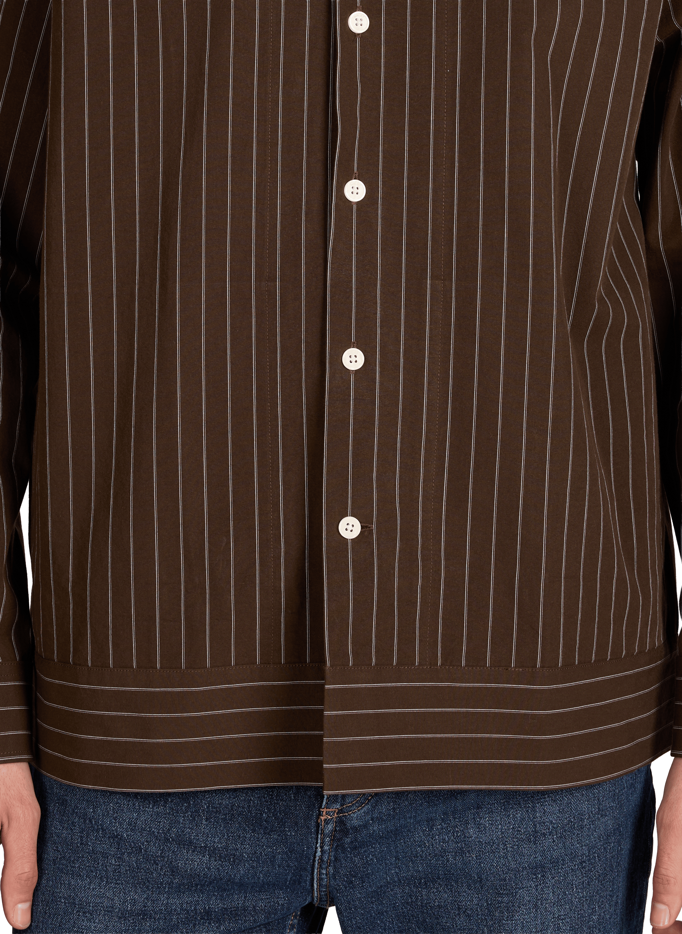 Striped cotton Shirt NN.07 Brown