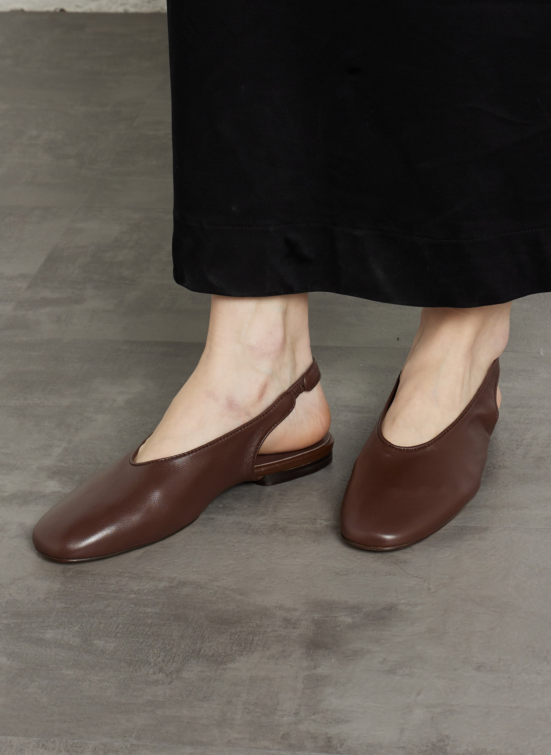 Slingbacks plates en cuir Emmett SOEUR Marron