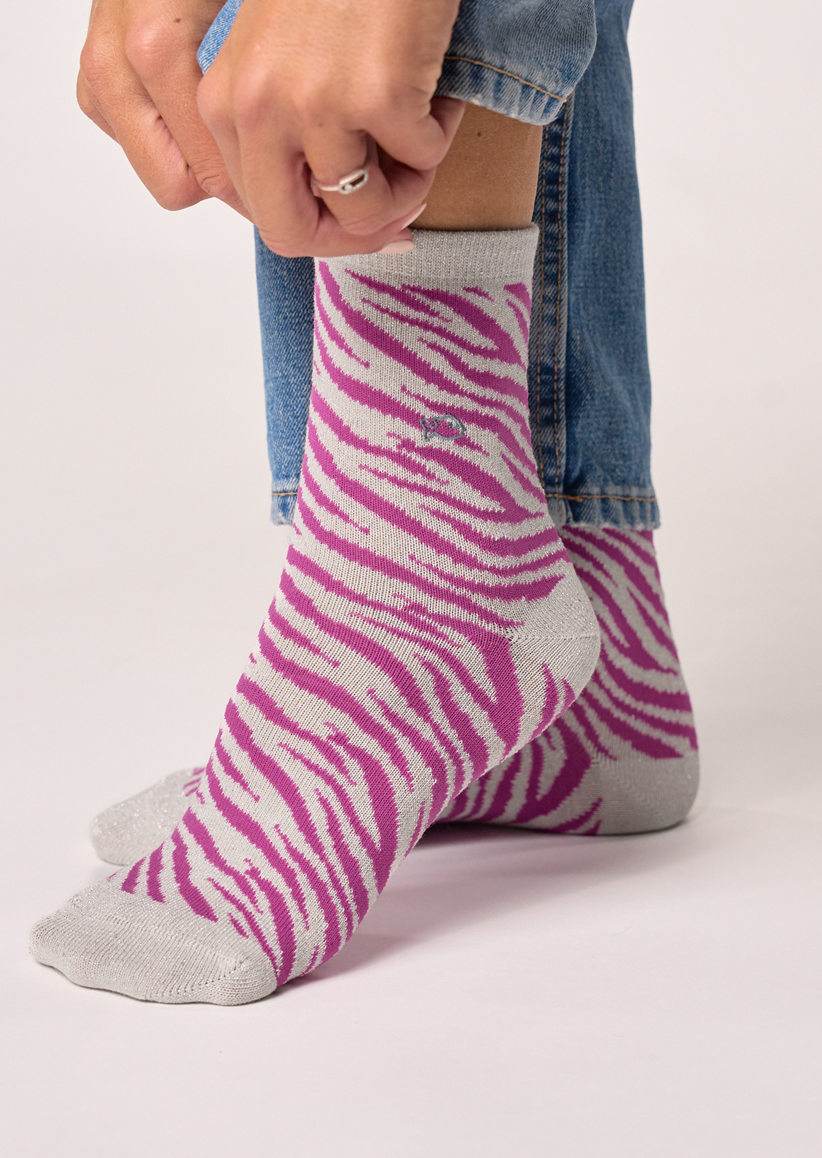 Chaussettes en coton peigné zèbre BILLYBELT Violet