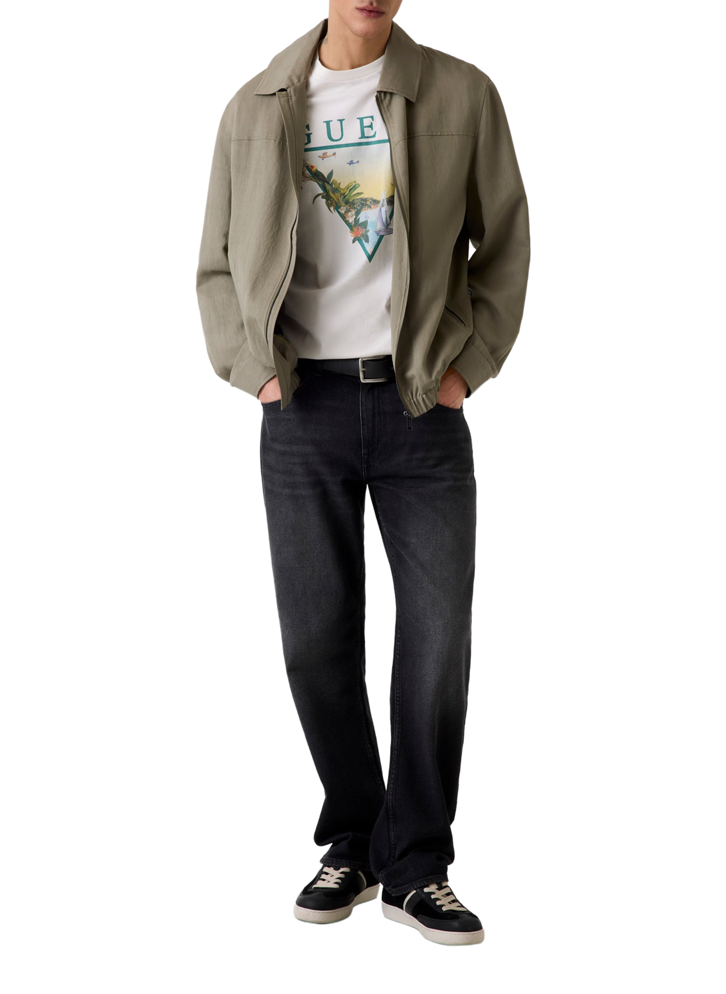 Straight jacket with classic collar GUESS Green