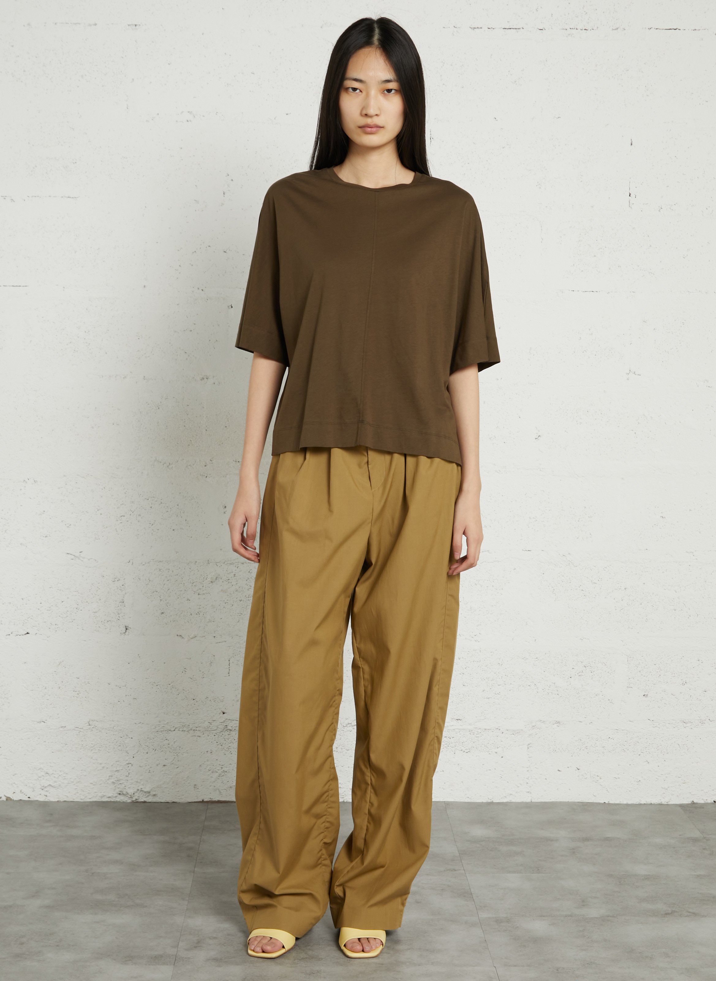 Pantalon large taille haute cole SOEUR Beige