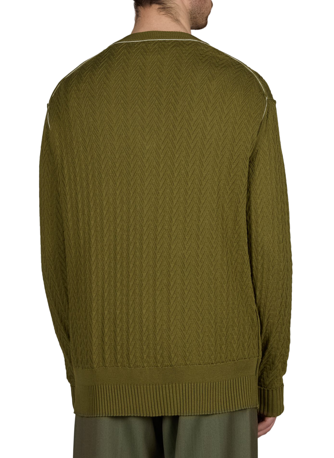 Wide cardigan in cotton and silk knit SONIA CARRASCO Khaki