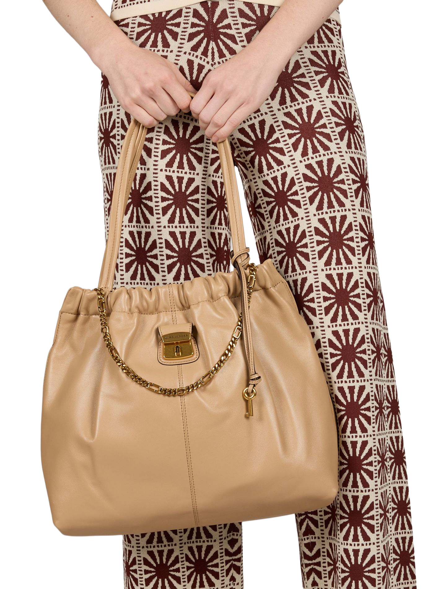 Sac The Cristina Tote en cuir MARC JACOBS Marron