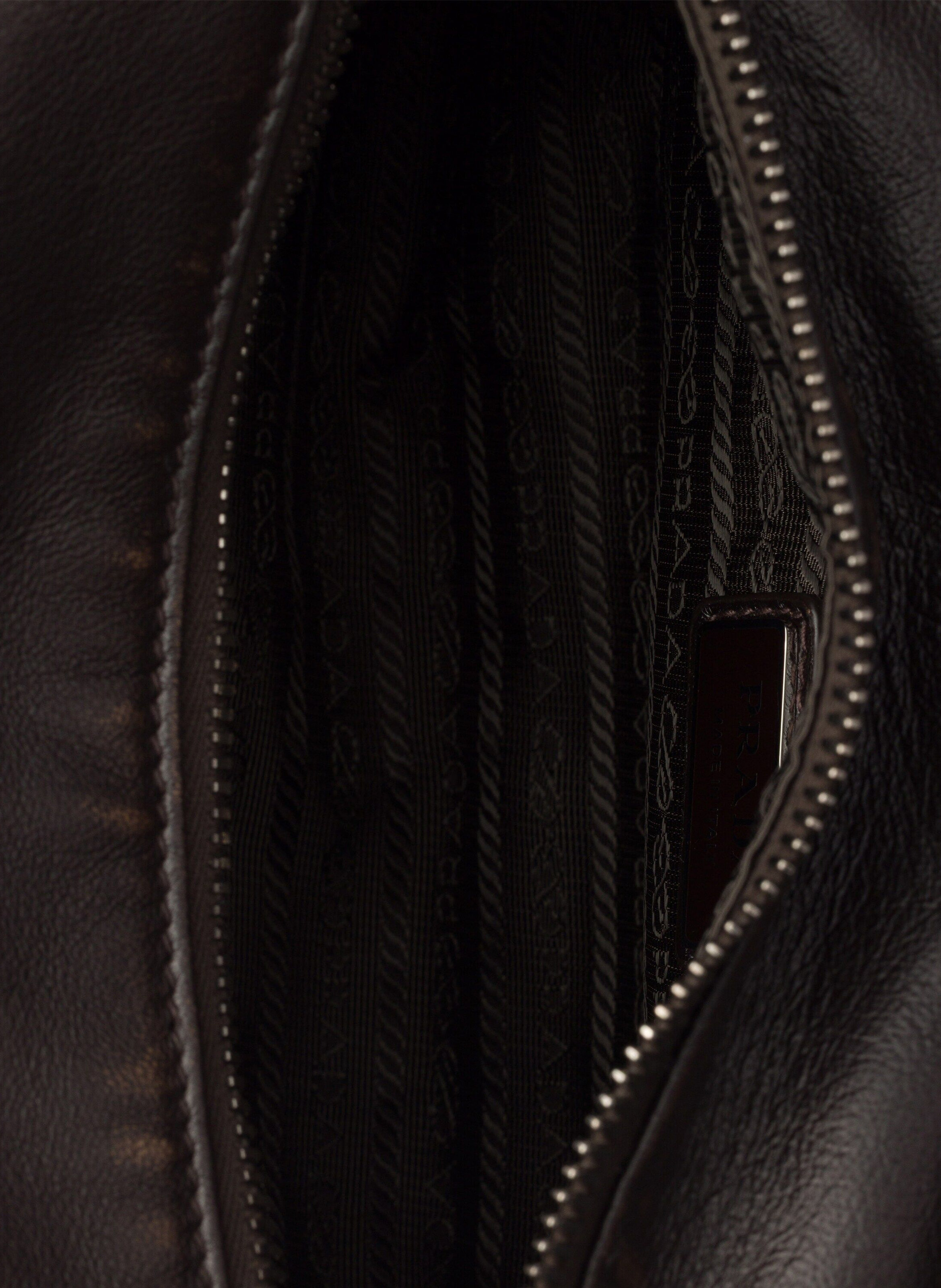 Sac porté épaule en cuir nappa vieilli Marron