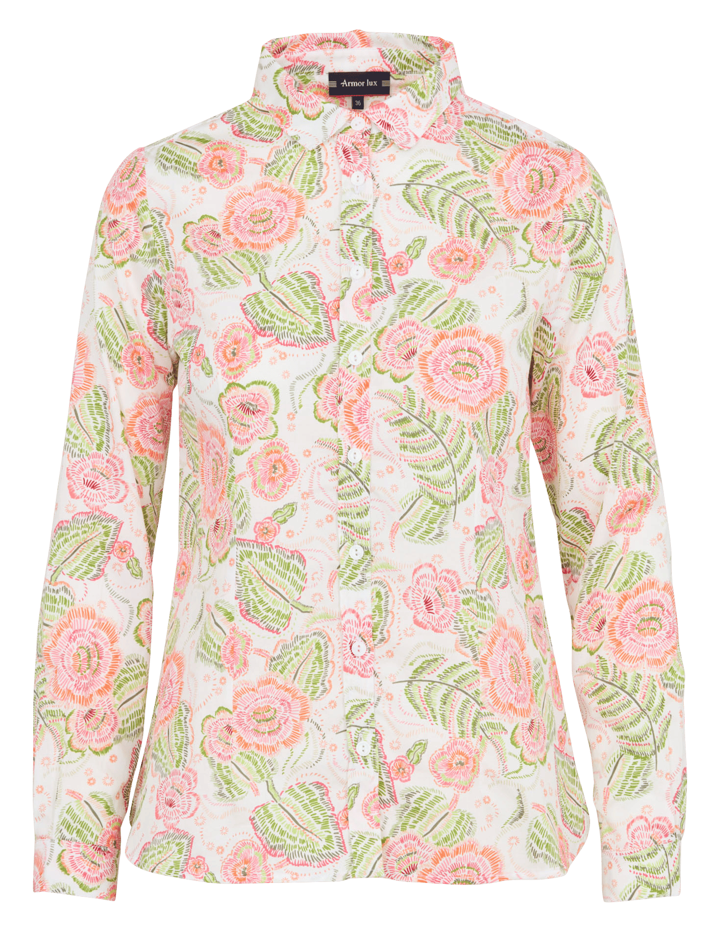Chemise à imprimé floral ARMOR-LUX Blanc