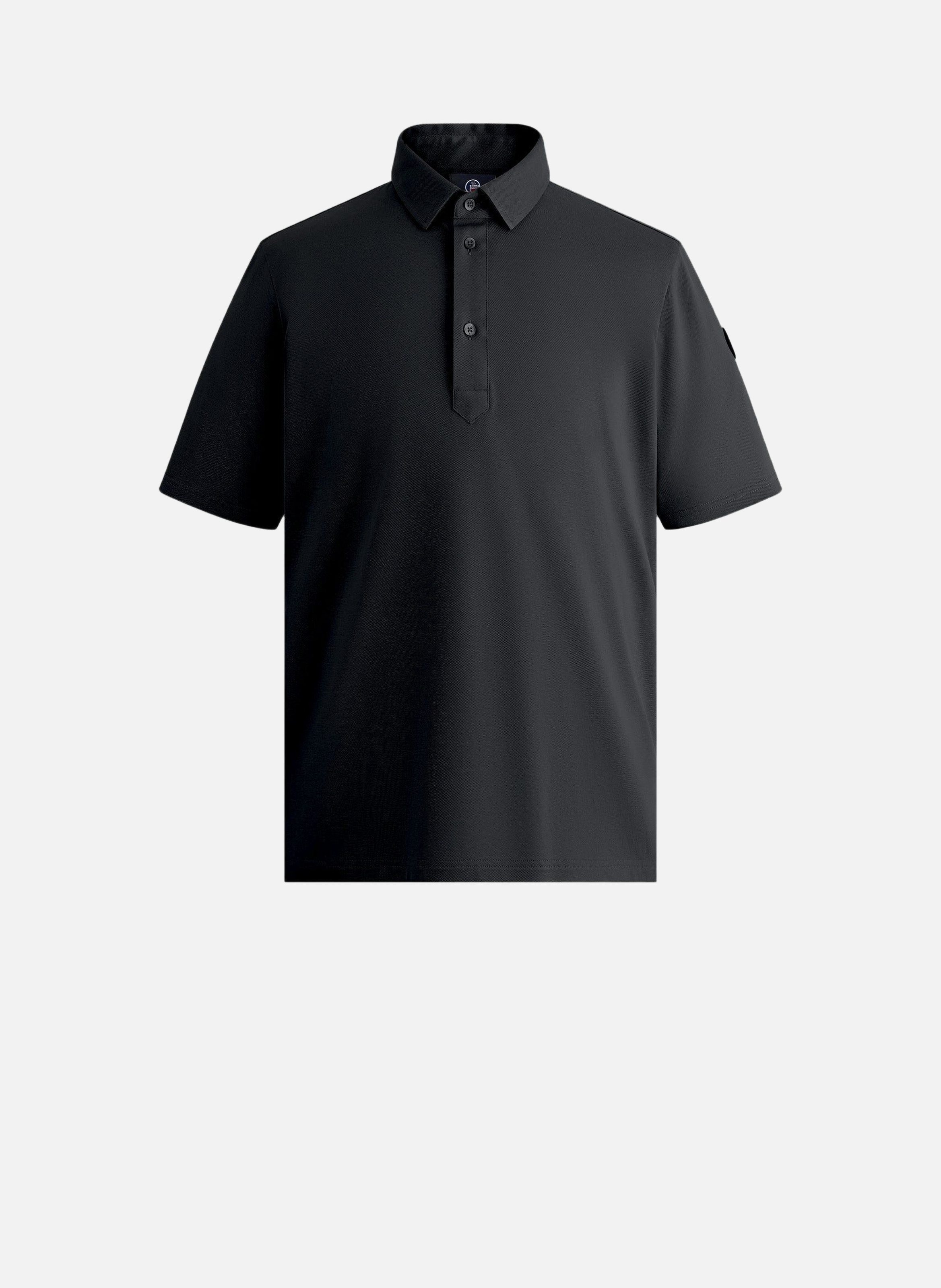 Polo manches courtes germain col chemise coupe regular FUSALP Noir