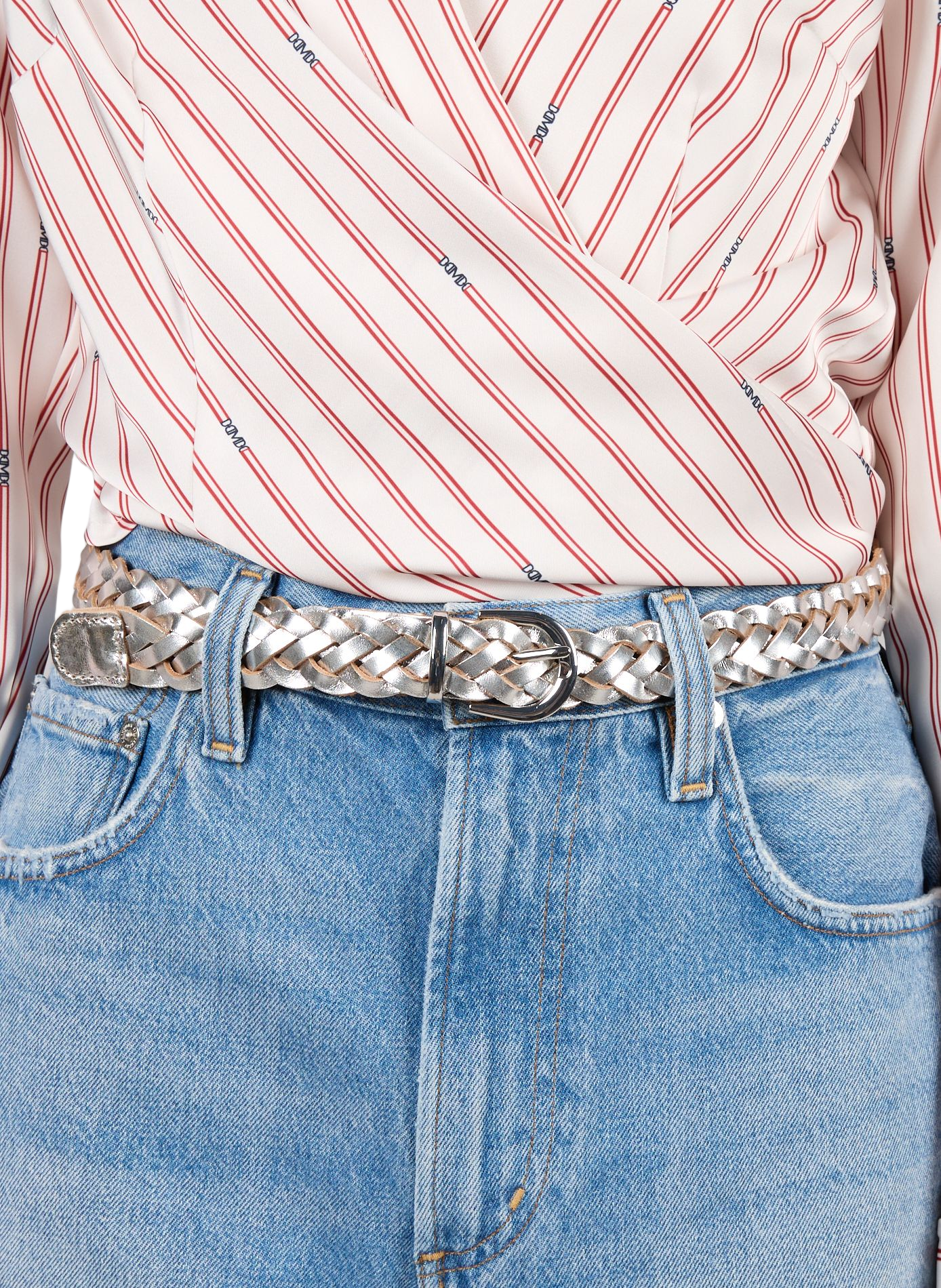 Ceinture tressée en cuir SAISON 1865 Argent