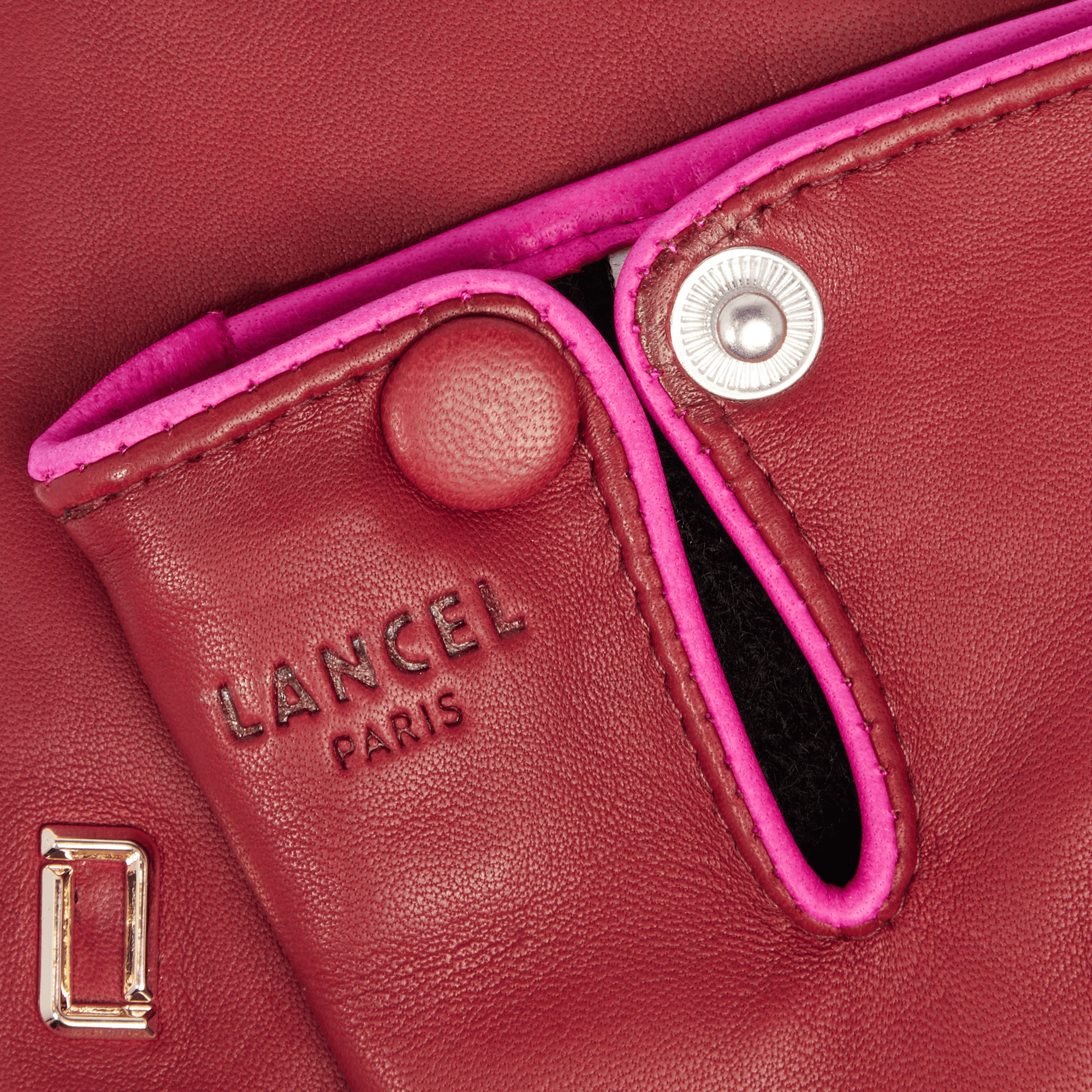 Lamsleren handschoenen LANCEL Rood