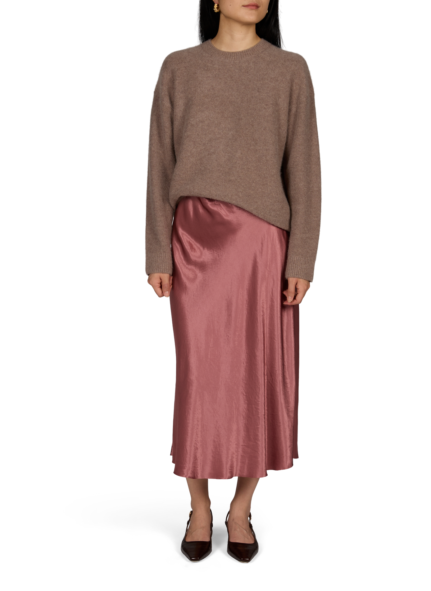 Pull col rond en cachemire VINCE Beige