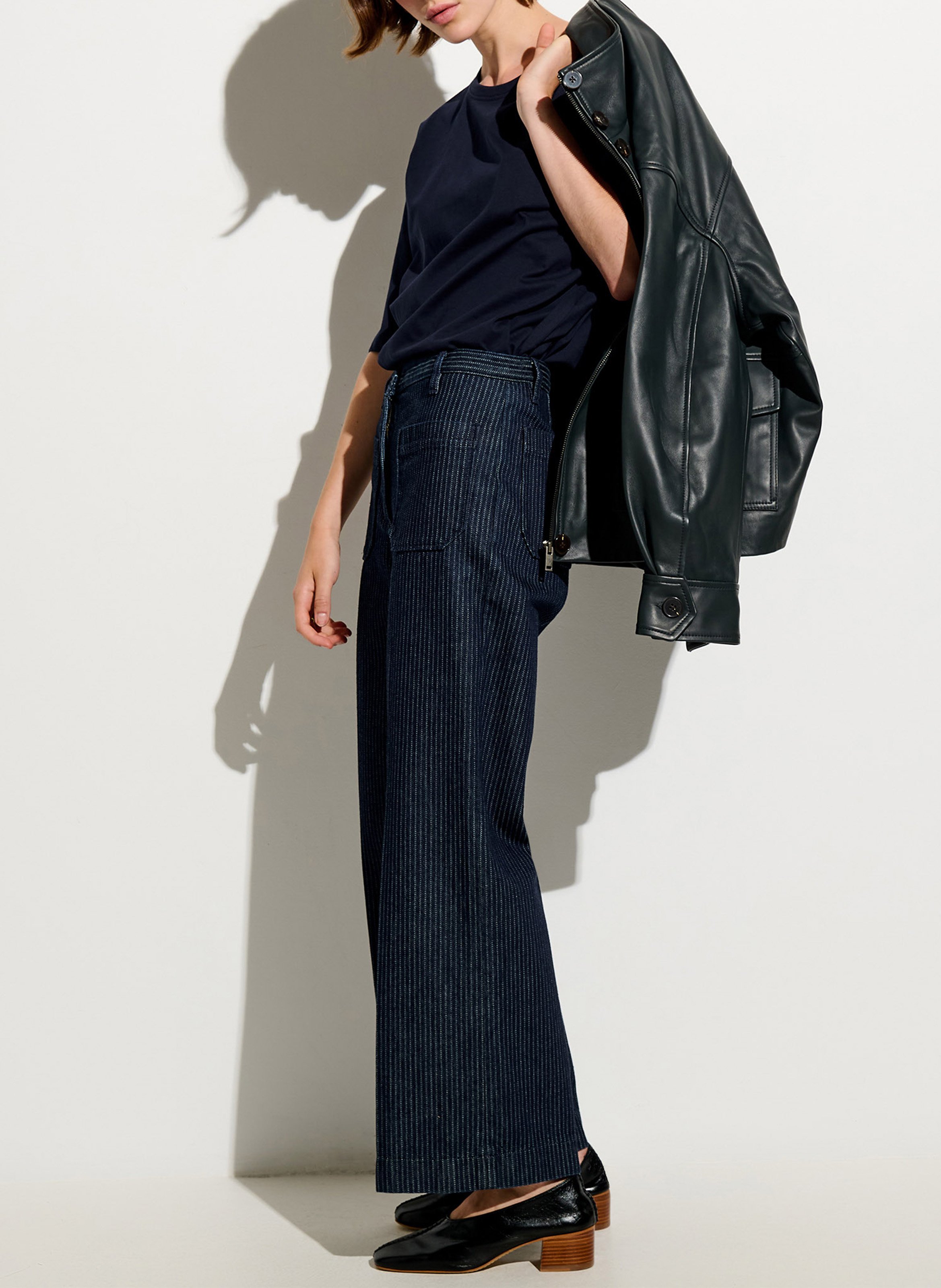 Pantalon droit en coton mélangé aldricks SESSUN Bleu