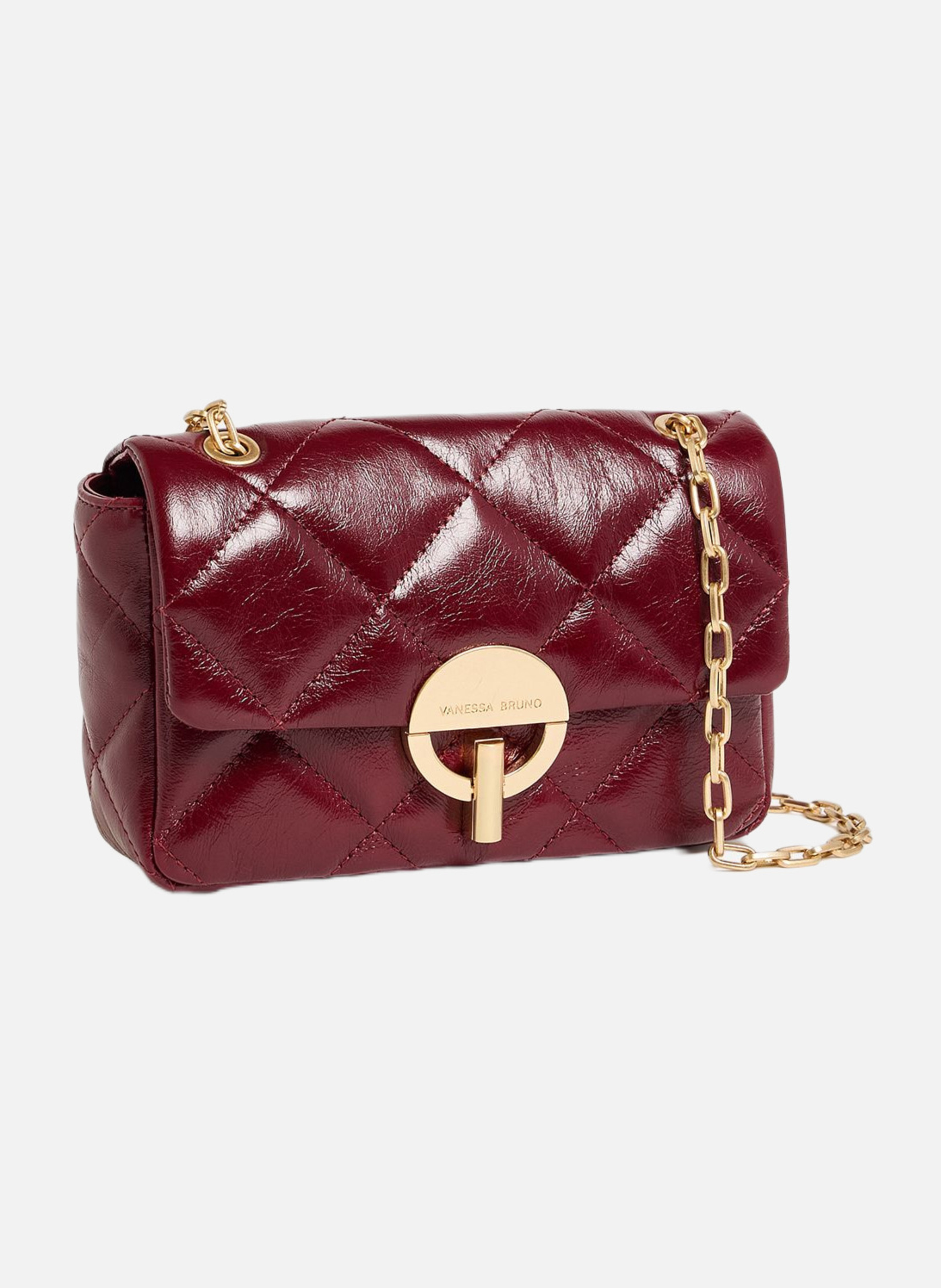 Moyen sac moon en cuir VANESSA BRUNO Rouge