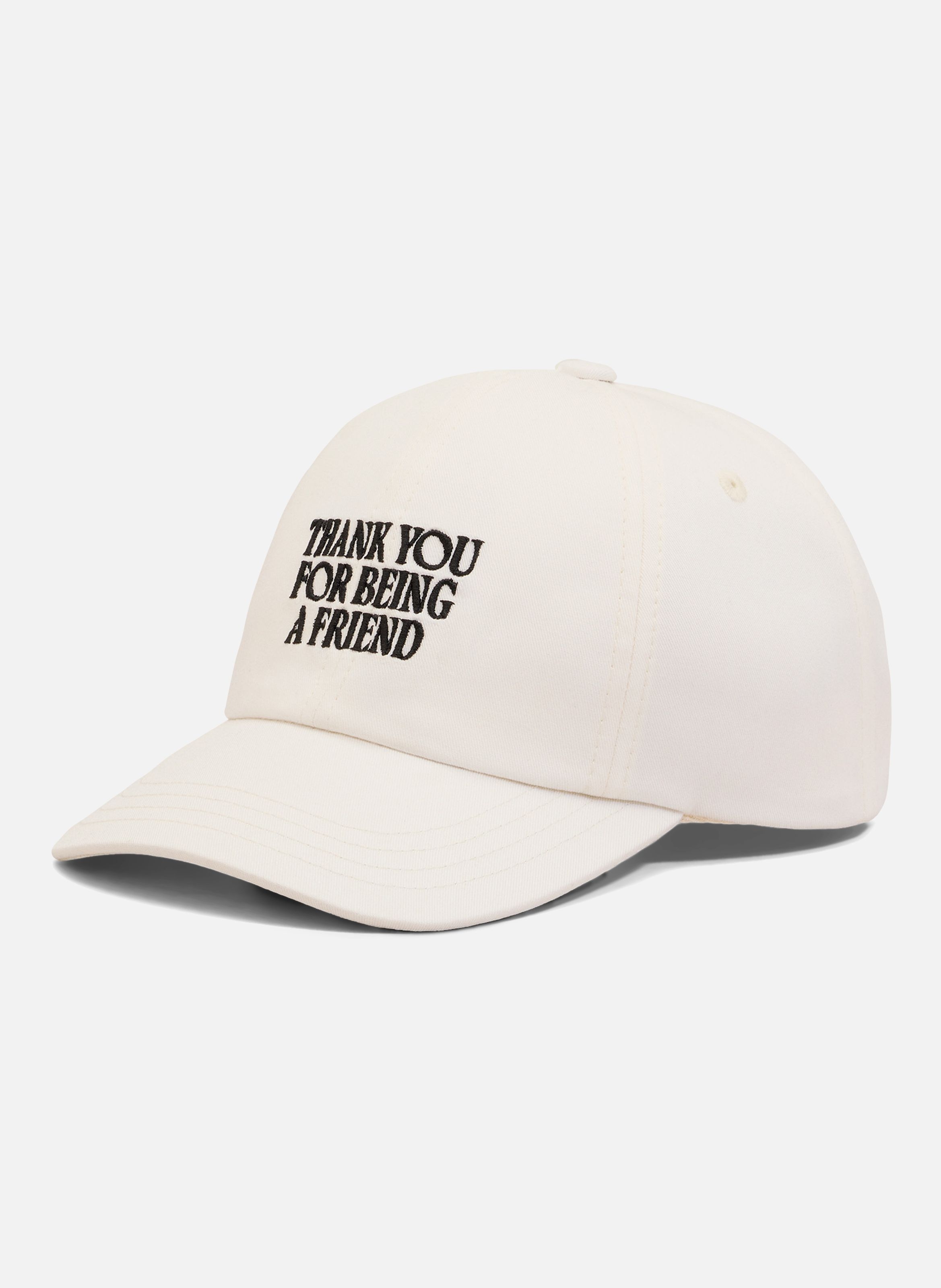 Casquette broderie thank you for being a friend unisexe en coton AMI PARIS Blanc