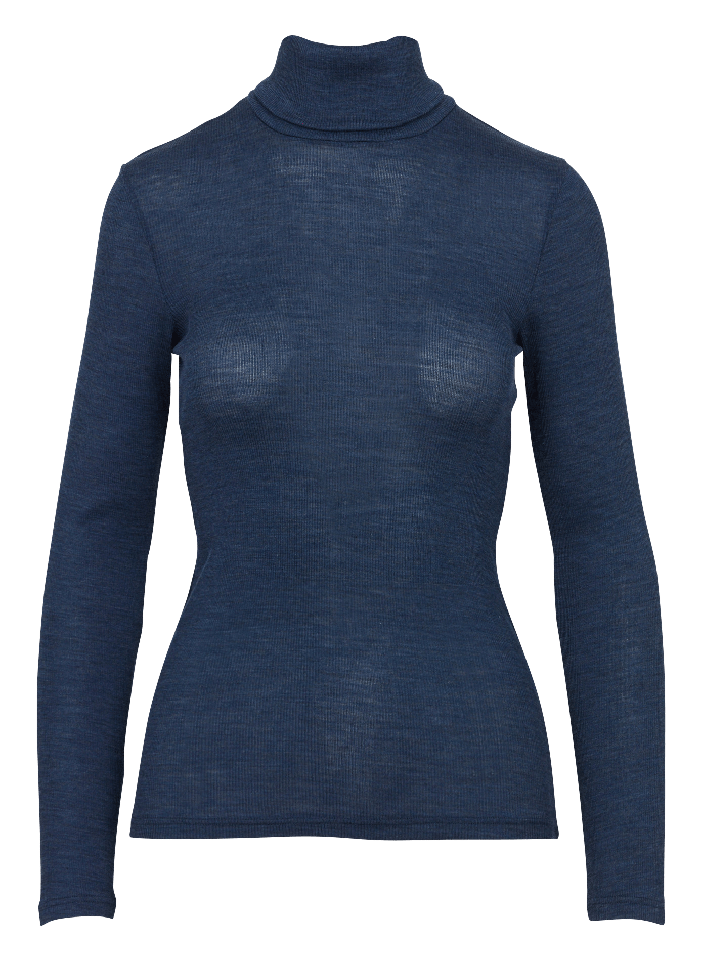 Pull moulant col roulé en laine et soie ARMOR-LUX Bleu
