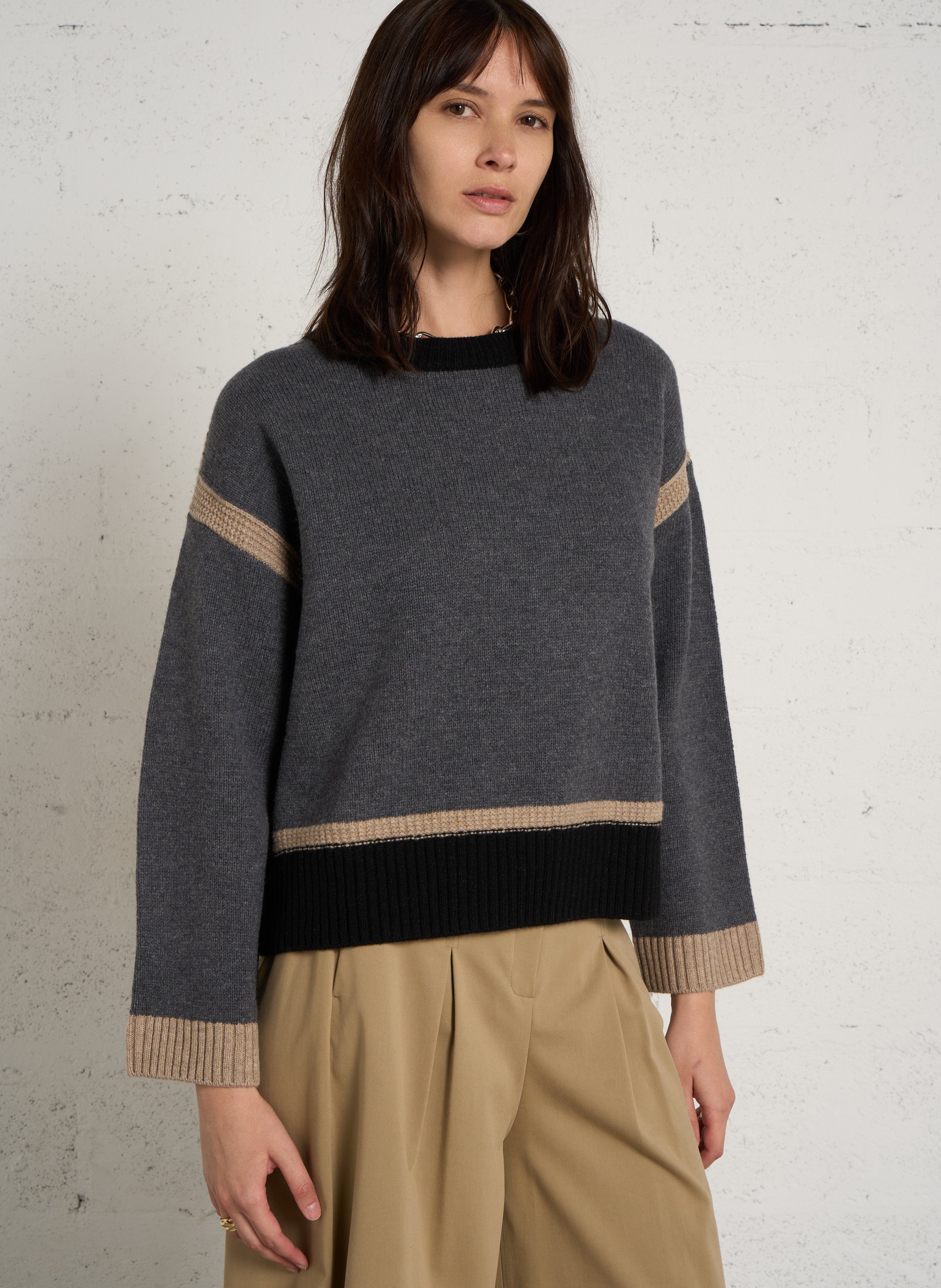 Pull ample en laine ava MAISON 123 Gris