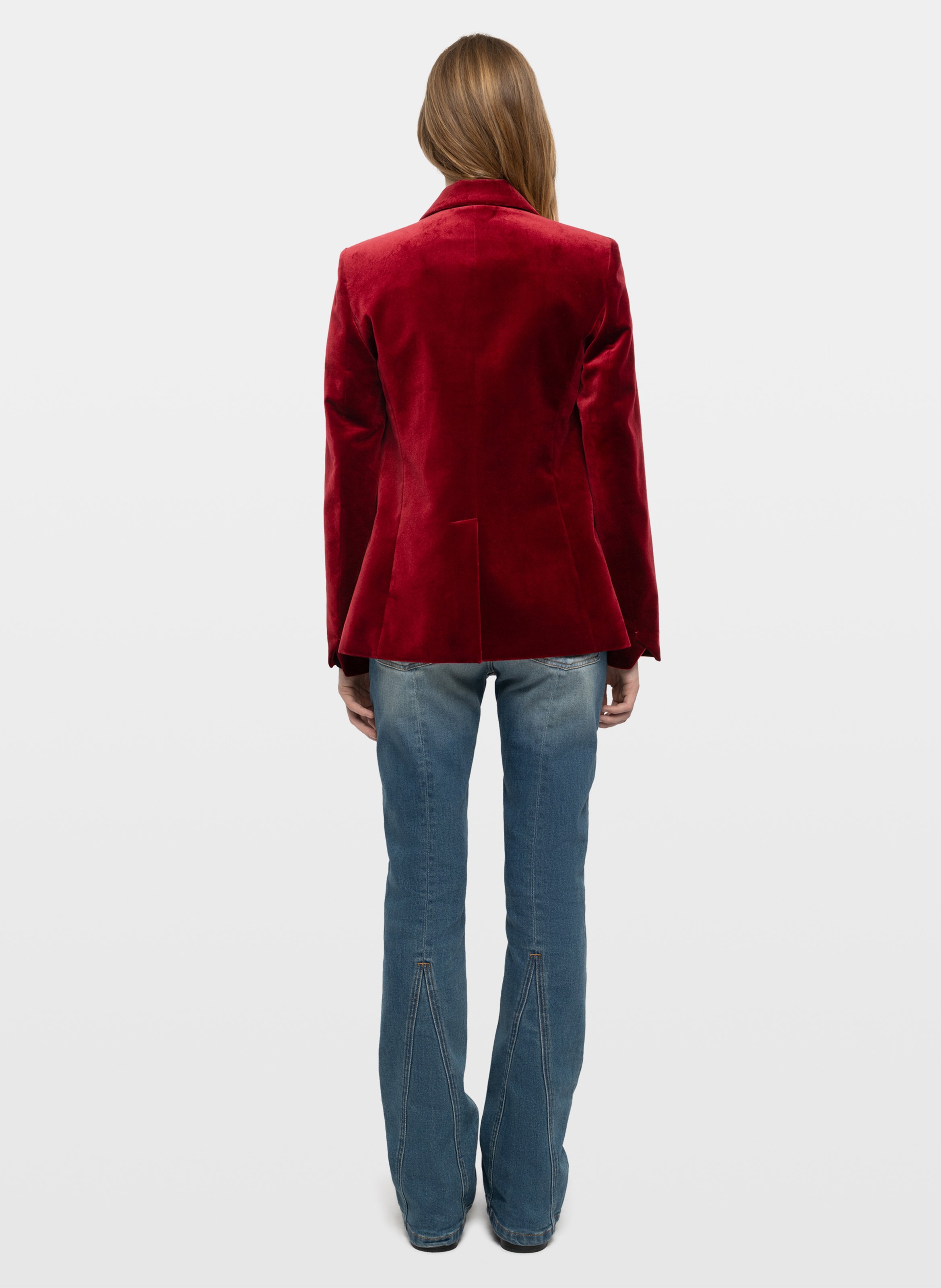 Aansluitend fluwelen katoenen blazer. ZADIG&VOLTAIRE Rood