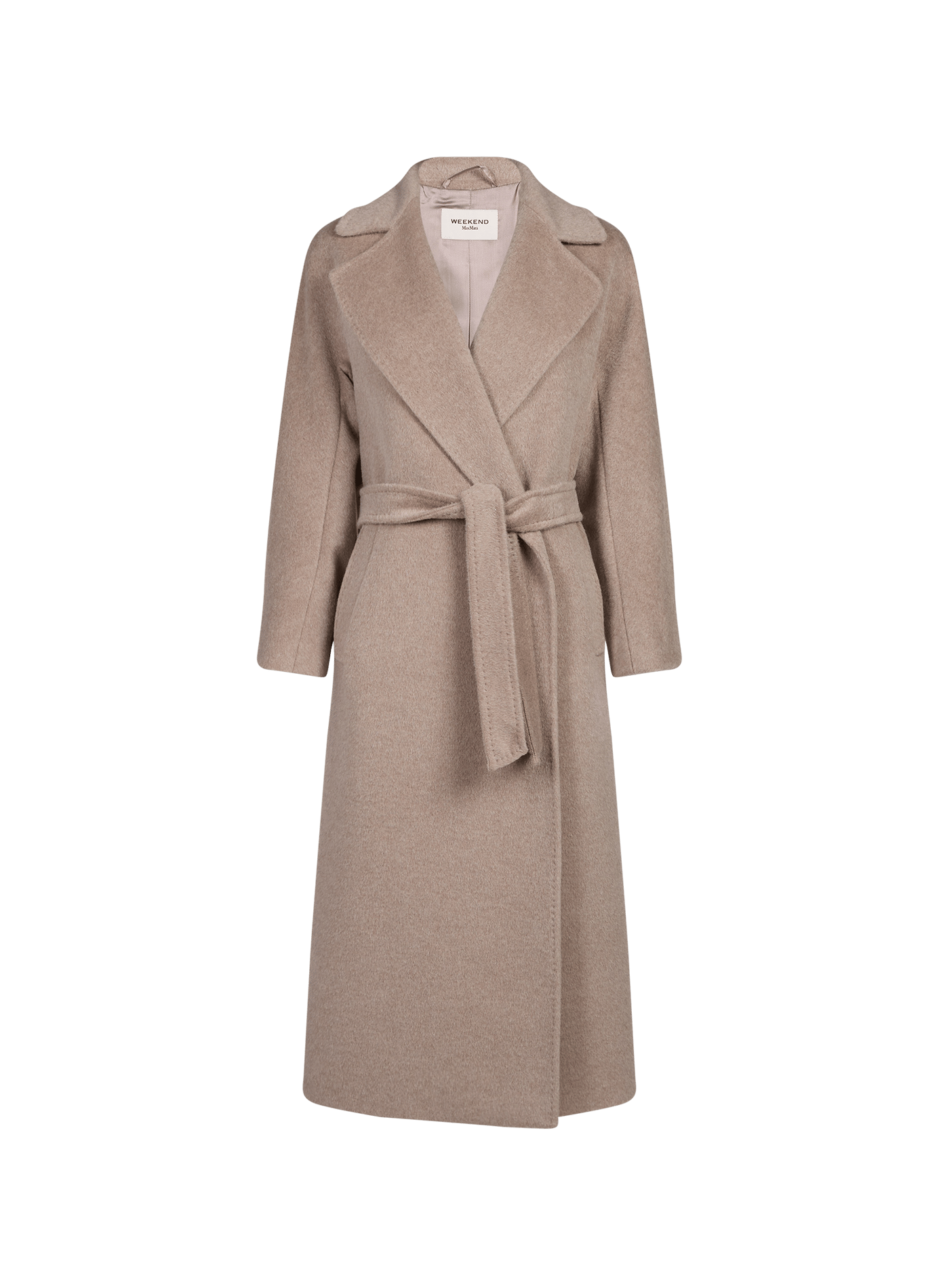 Manteau Wkdtempera droit col tailleur à ceinture en laine mélangée MAX MARA WEEK END Beige