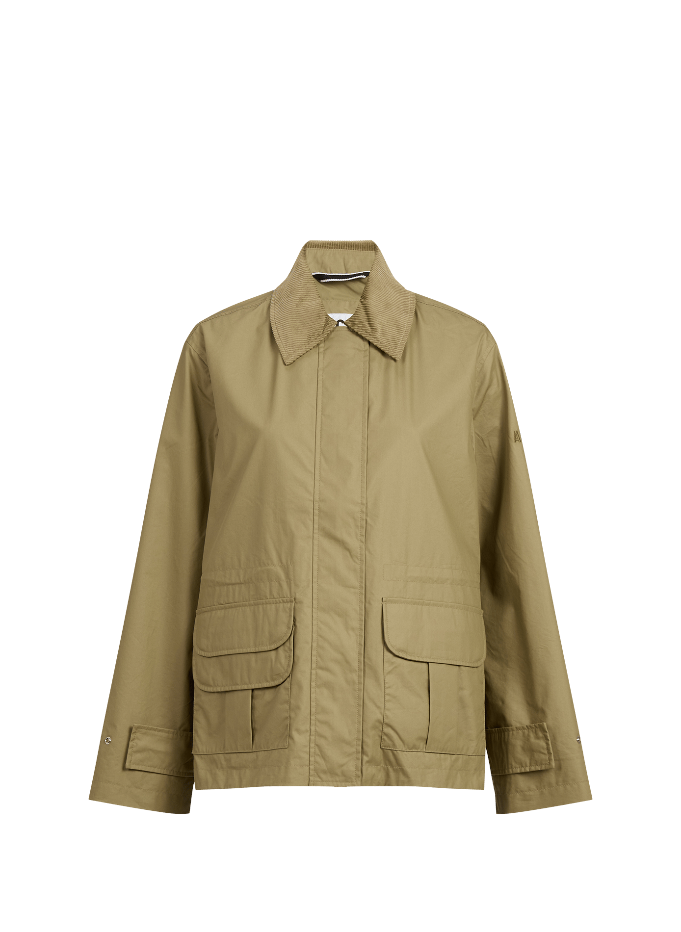 Short waxed parka with a cotton-blend velvet collar AIGLE Khaki