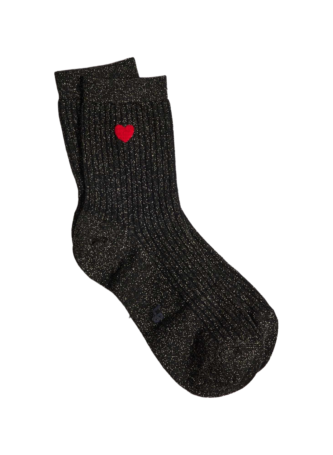 Ribbed-look glitter socks LE BOURGET Black