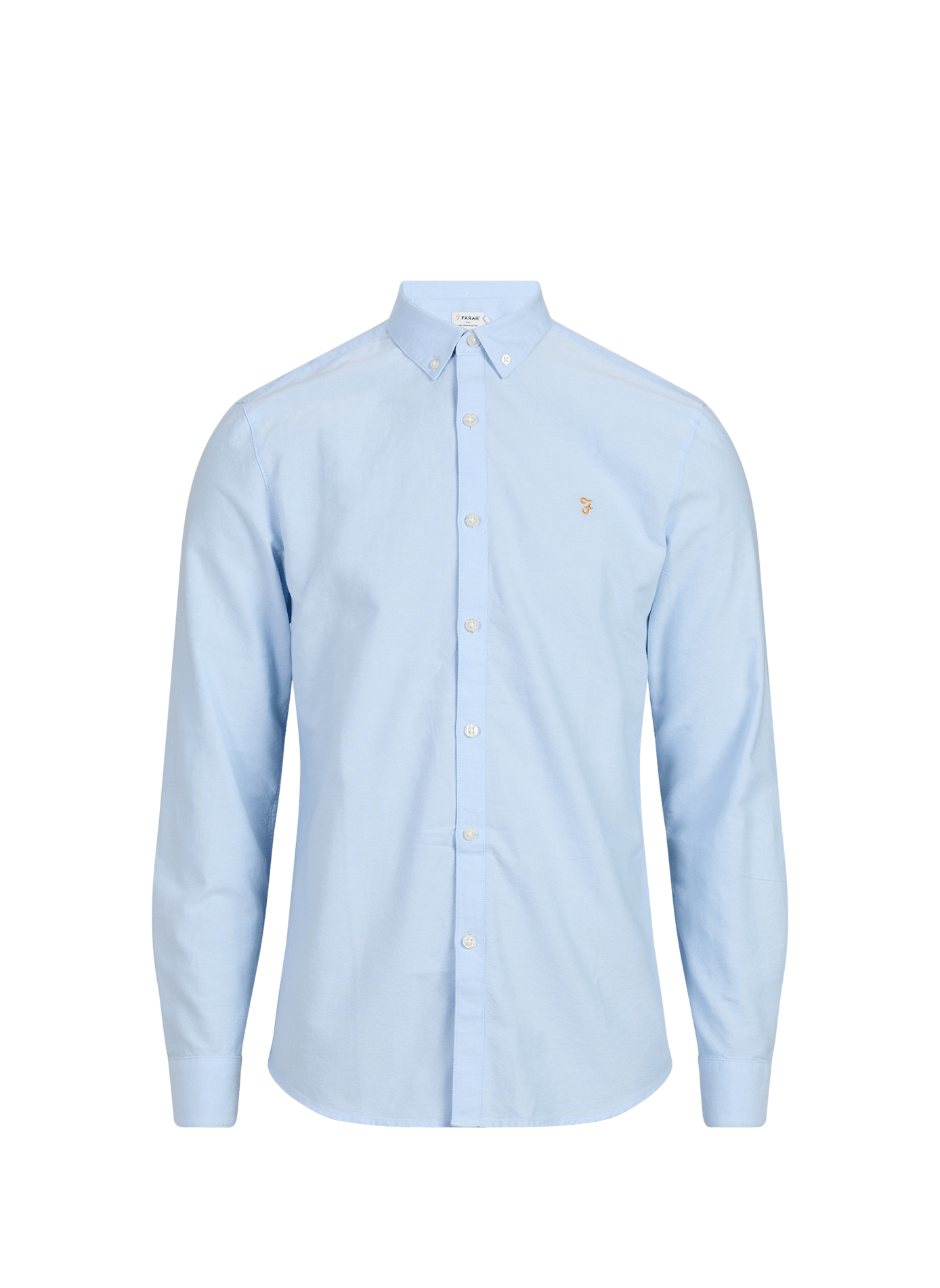 Chemise droite à logo brodé en coton FARAH Bleu