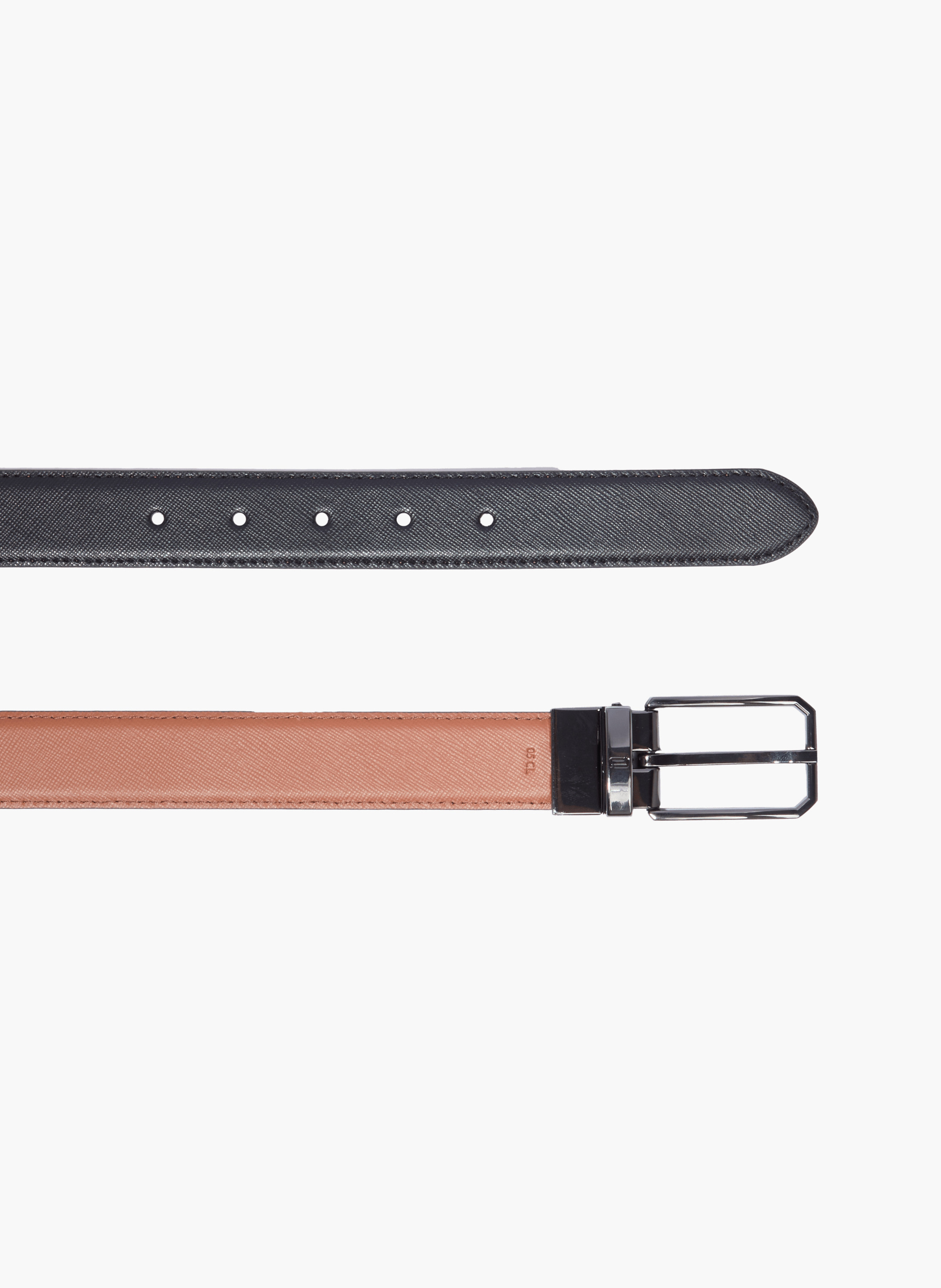 30mm omkeerbare leren riem Leon LANCEL Zwart