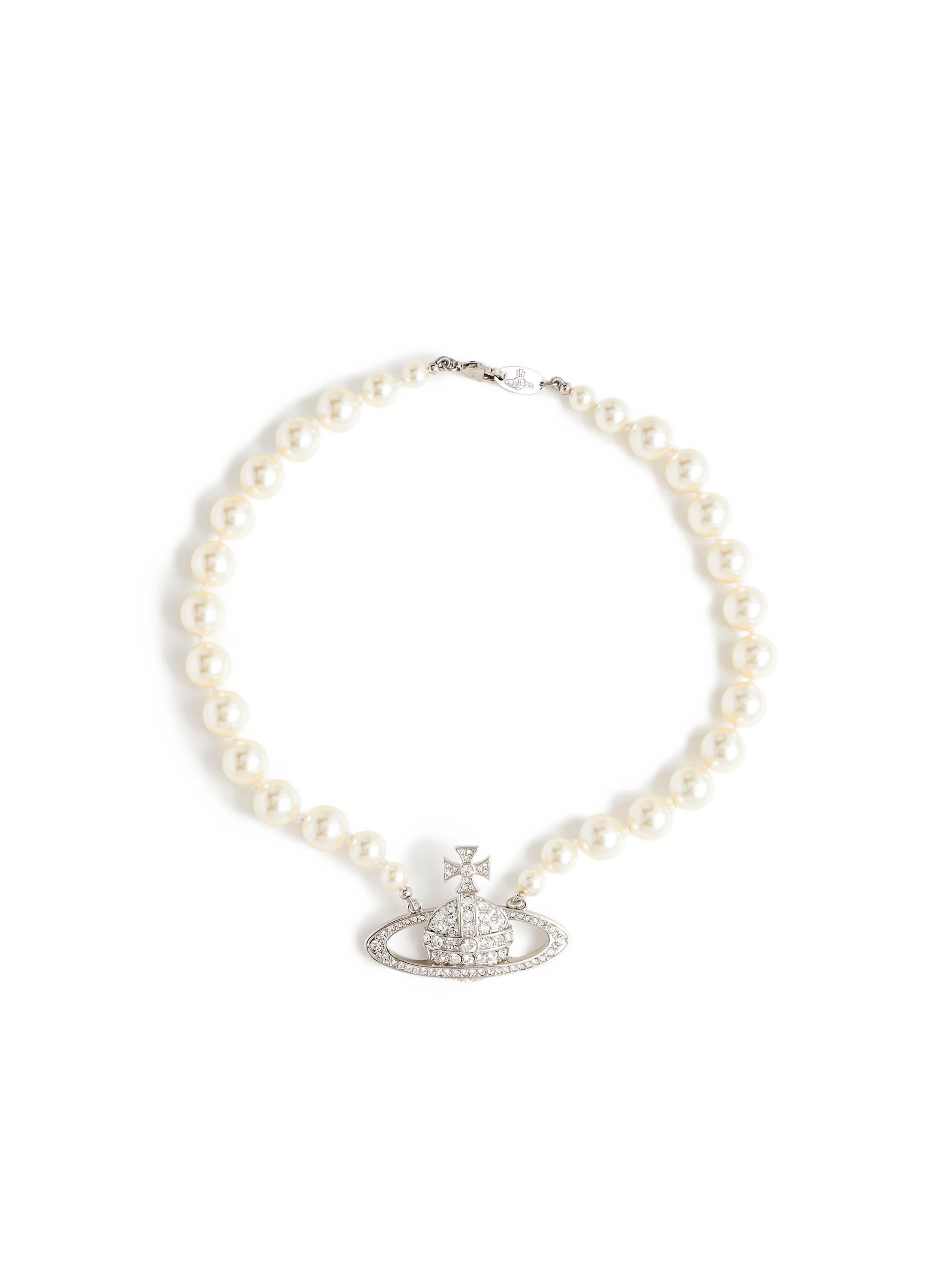 Collier One Row Pearl Bas Relief VIVIENNE WESTWOOD Gris