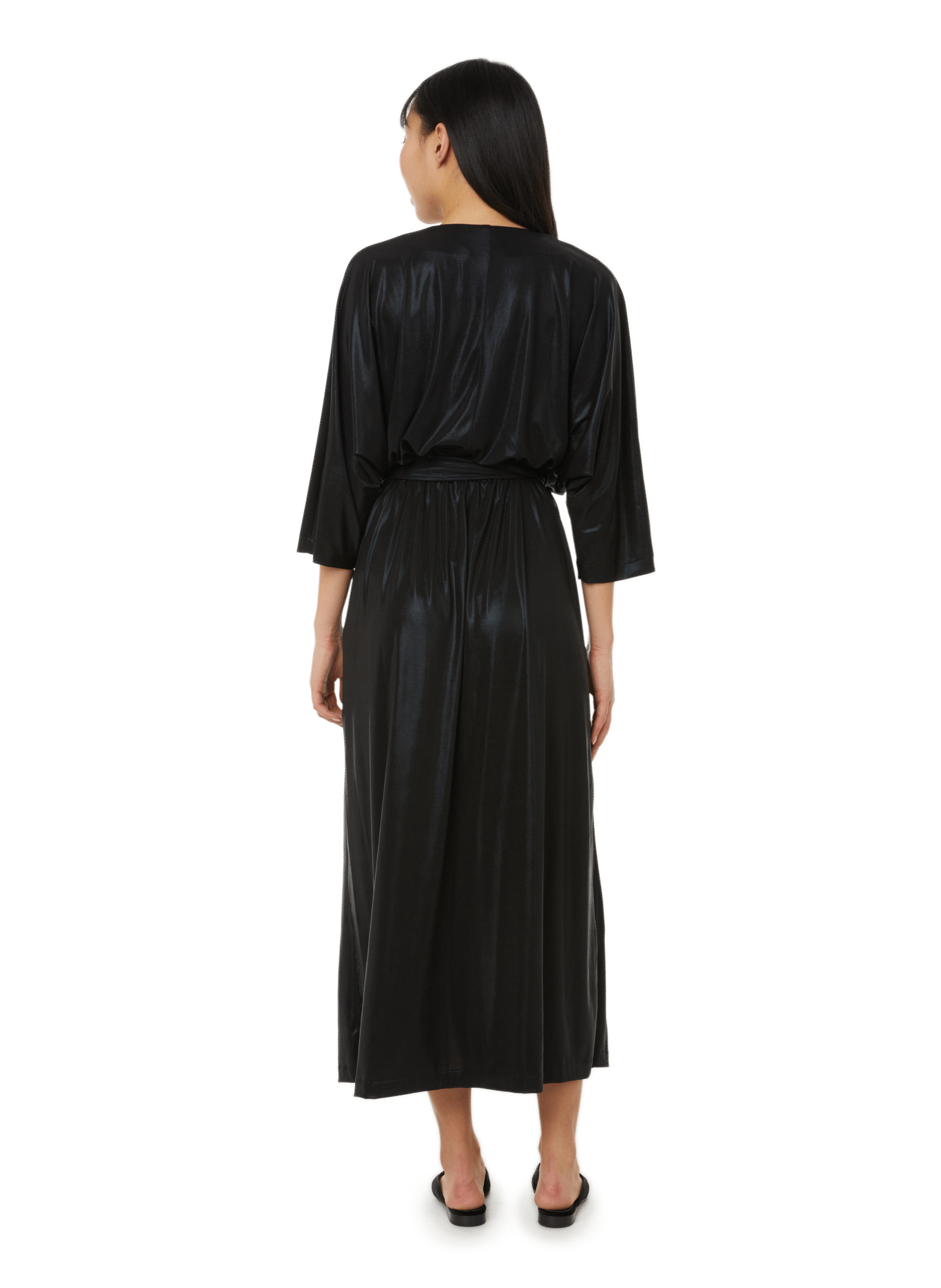 Robe midi brillante SAISON 1865 Noir