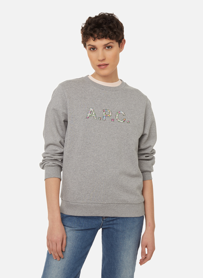 APC Sweatshirt aus Baumwolljersey mit Blumenmuster