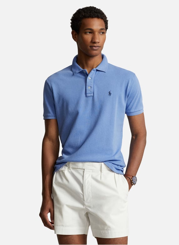 Blue Cotton polo shirt