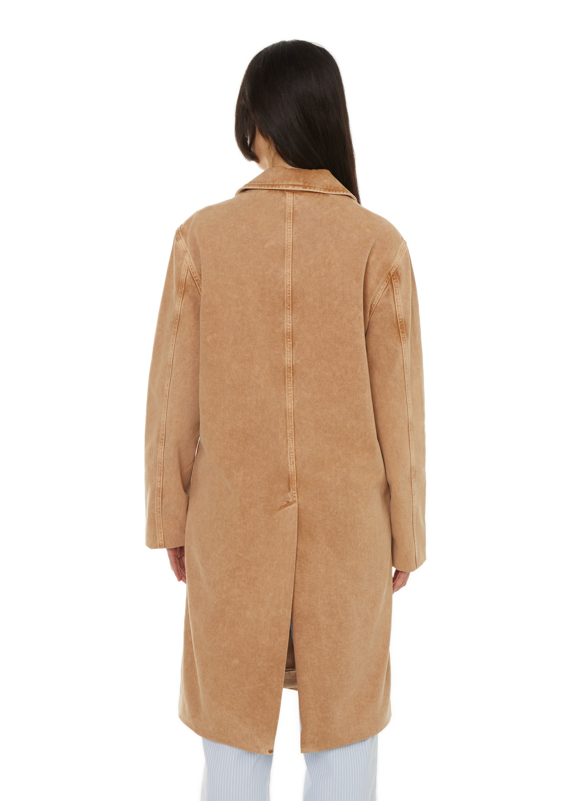 Veste longue en jean SAISON 1865 Beige