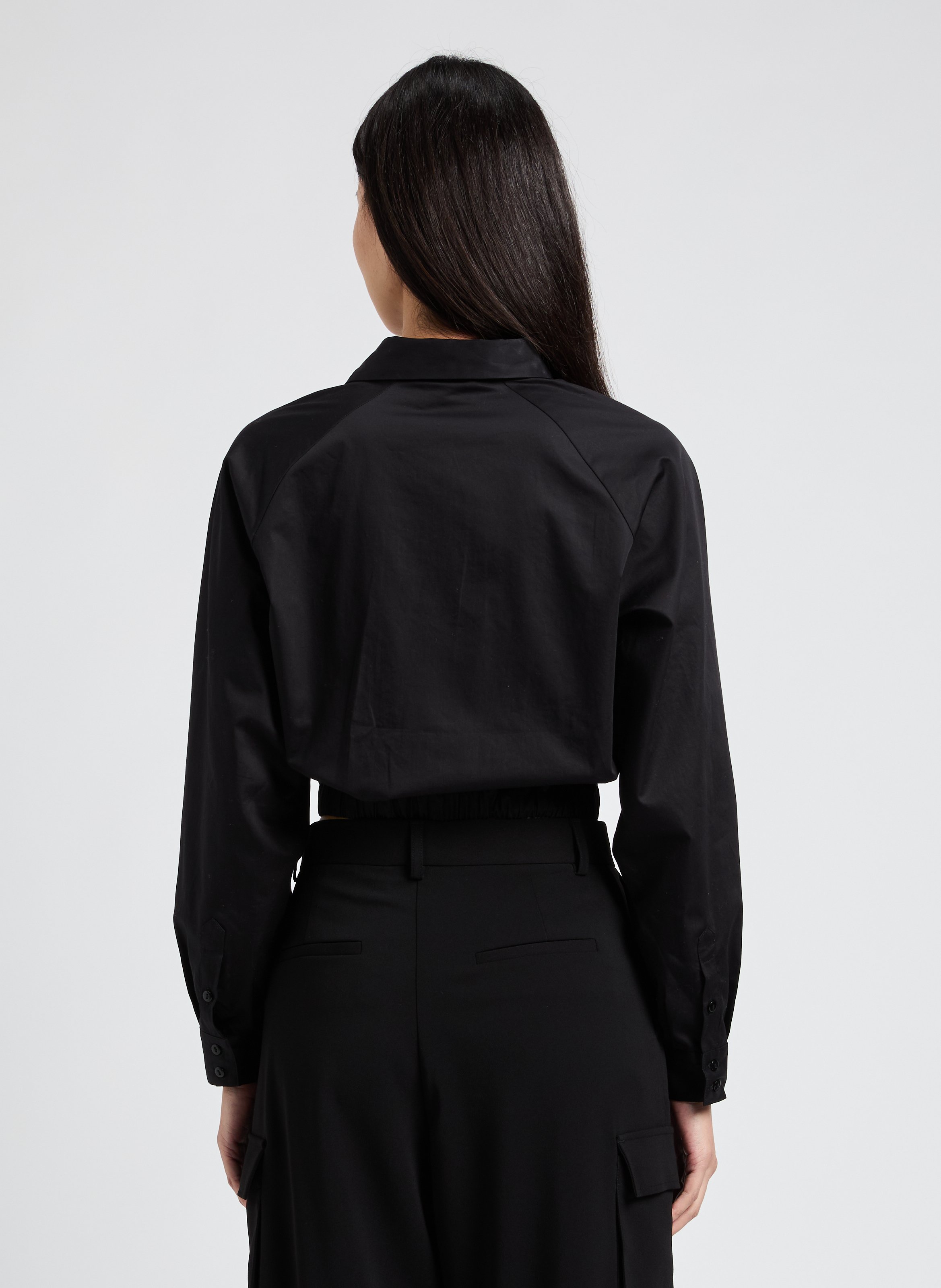 Cropped cotton shirt SAISON 1865 Black