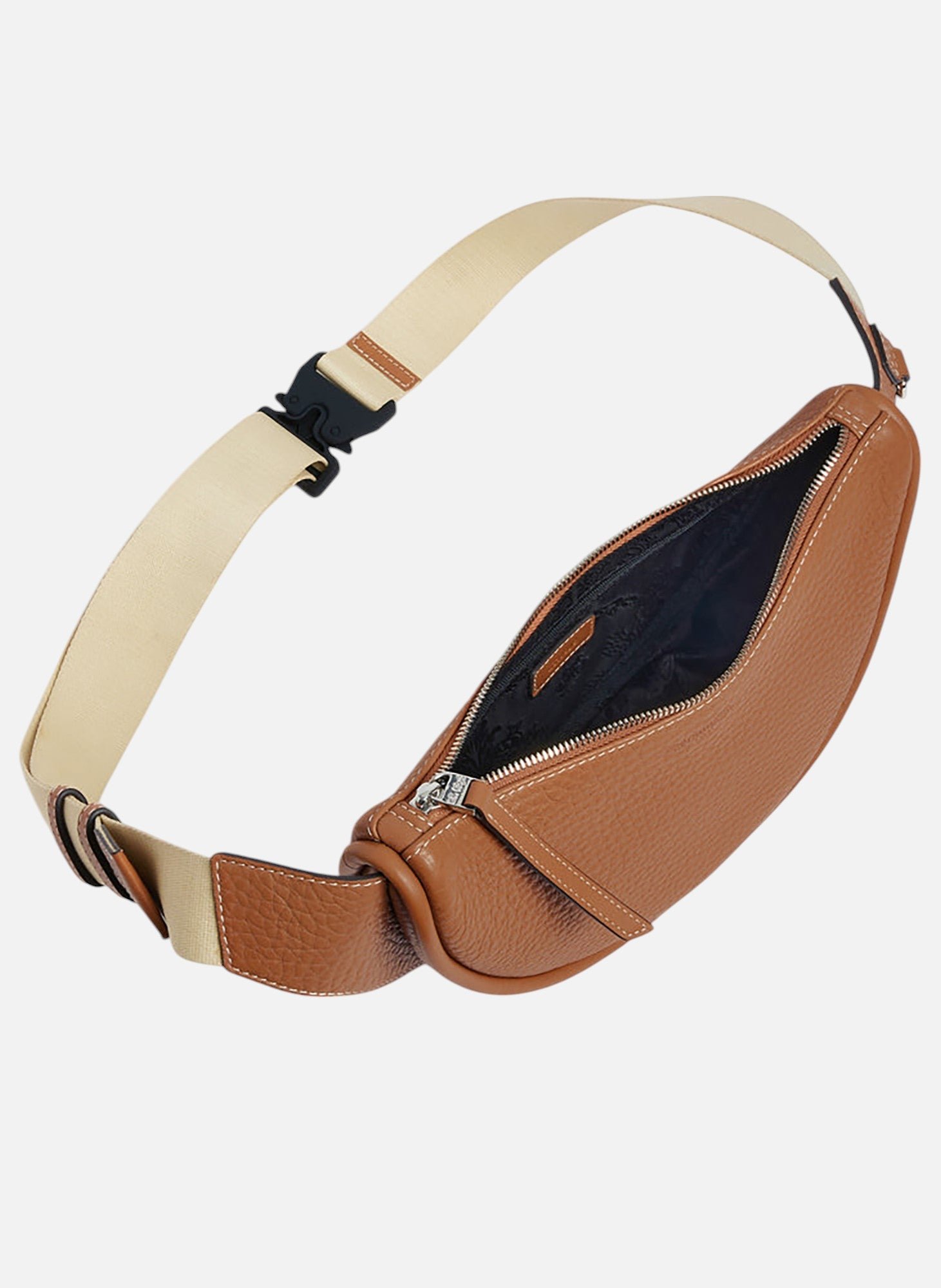 Sac banane noah en cuir grain buffle et cuir lisse LE TANNEUR Marron