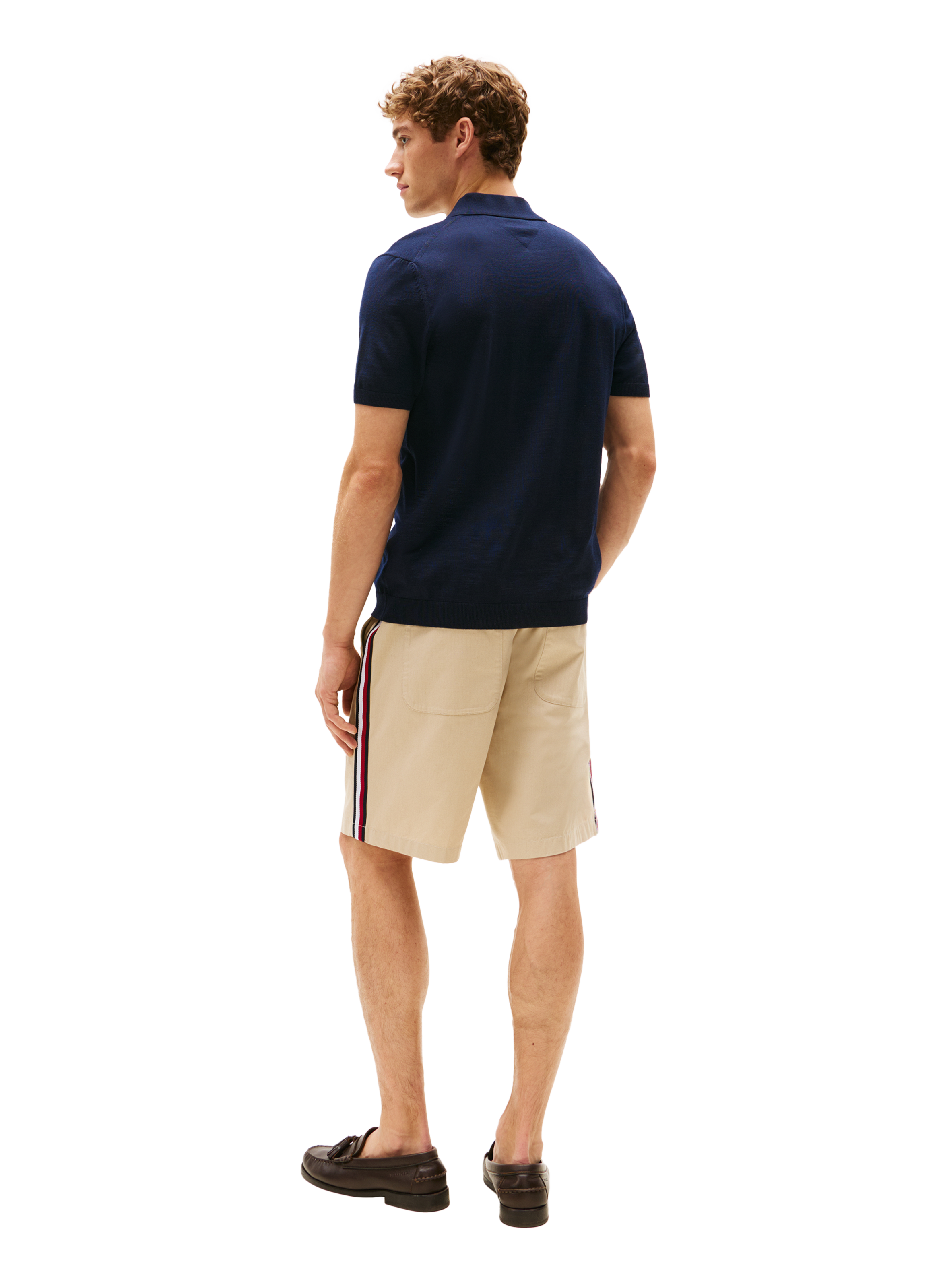 Short-sleeved wool polo TOMMY HILFIGER Blue