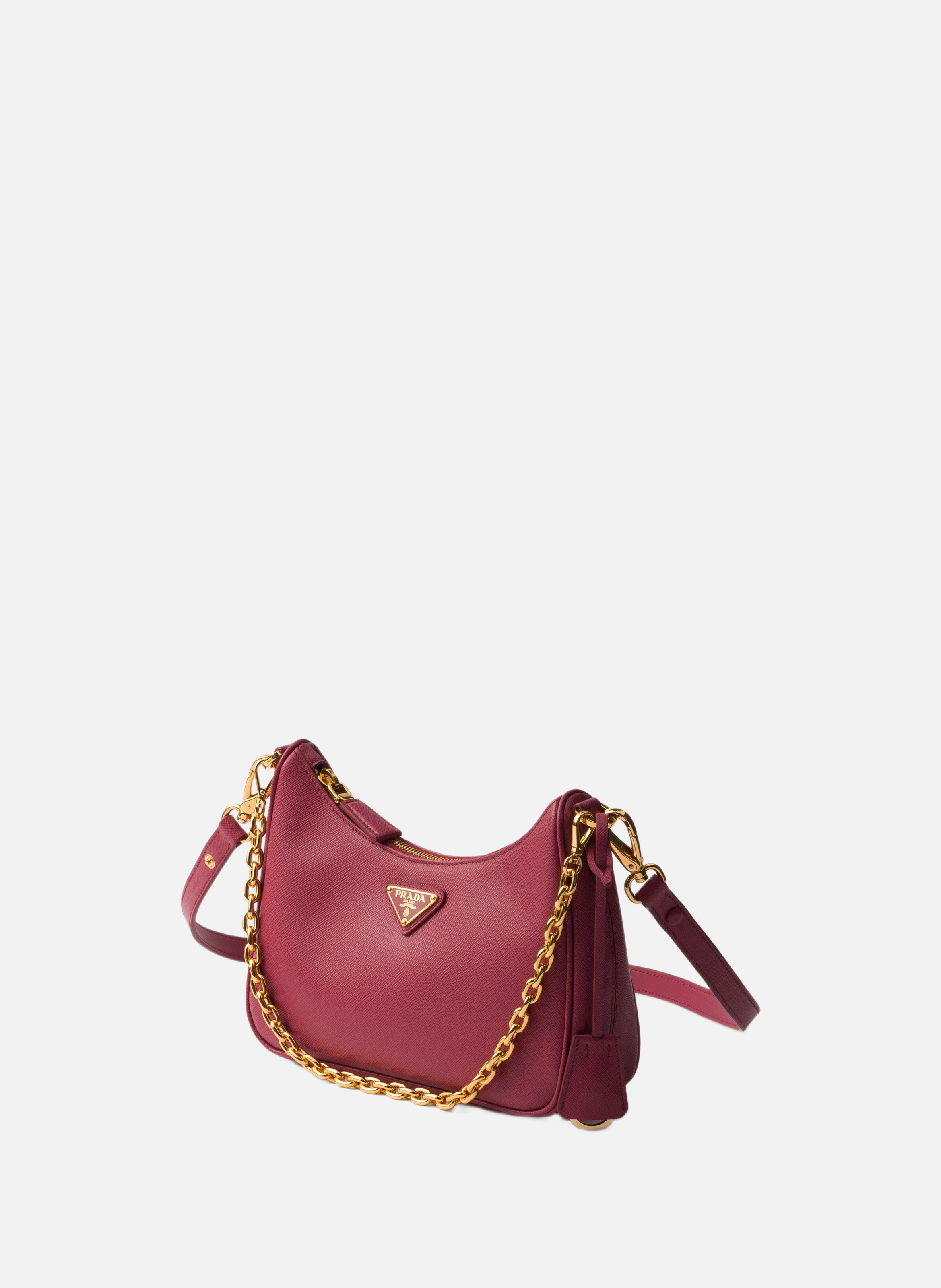 Mini sac prada re-edition en cuir saffiano PRADA Rose