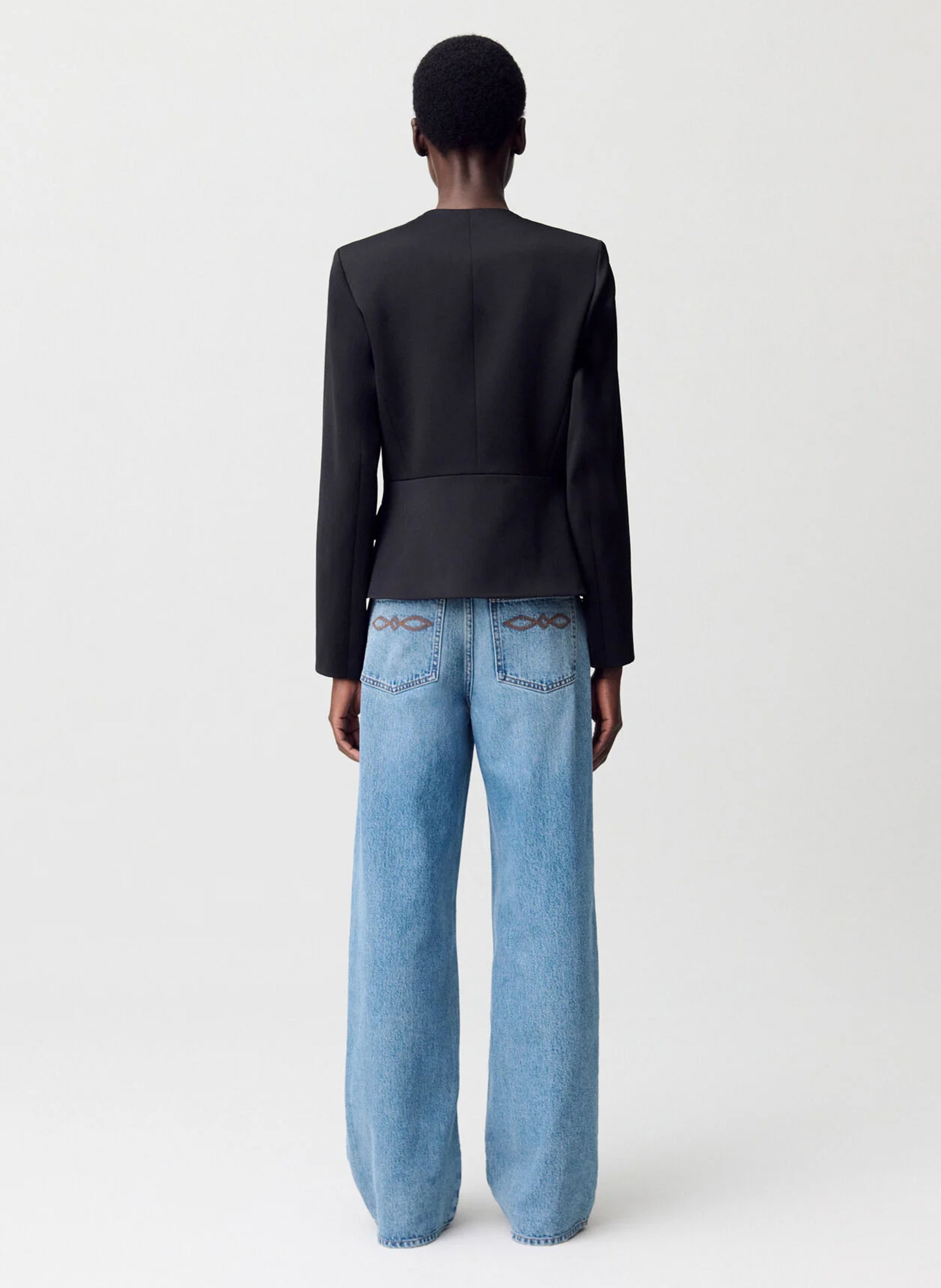 Veste tailleur col rond violetta CLAUDIE PIERLOT Noir