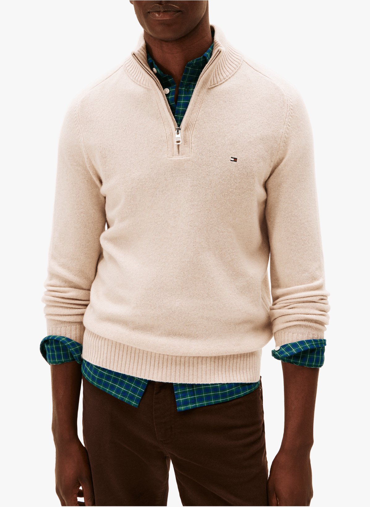 Pull à col zippé en laine